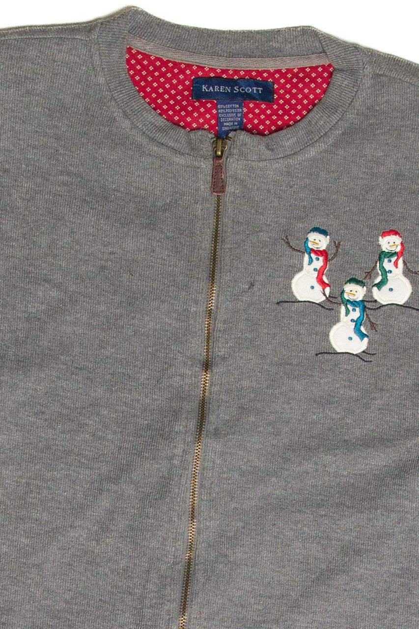 Vintage Gray Ugly Christmas Cardigan 62969