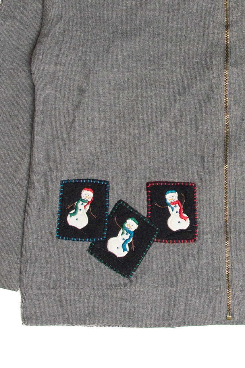 Vintage Gray Ugly Christmas Cardigan 62969