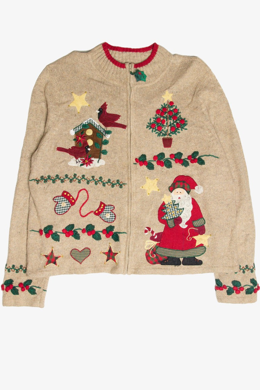 Vintage Beige Ugly Christmas Cardigan 62976