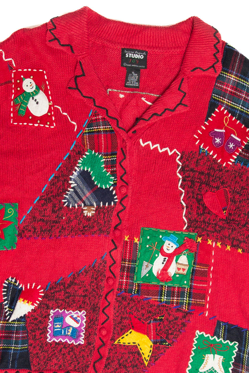 Vintage Red Ugly Christmas Cardigan 62982