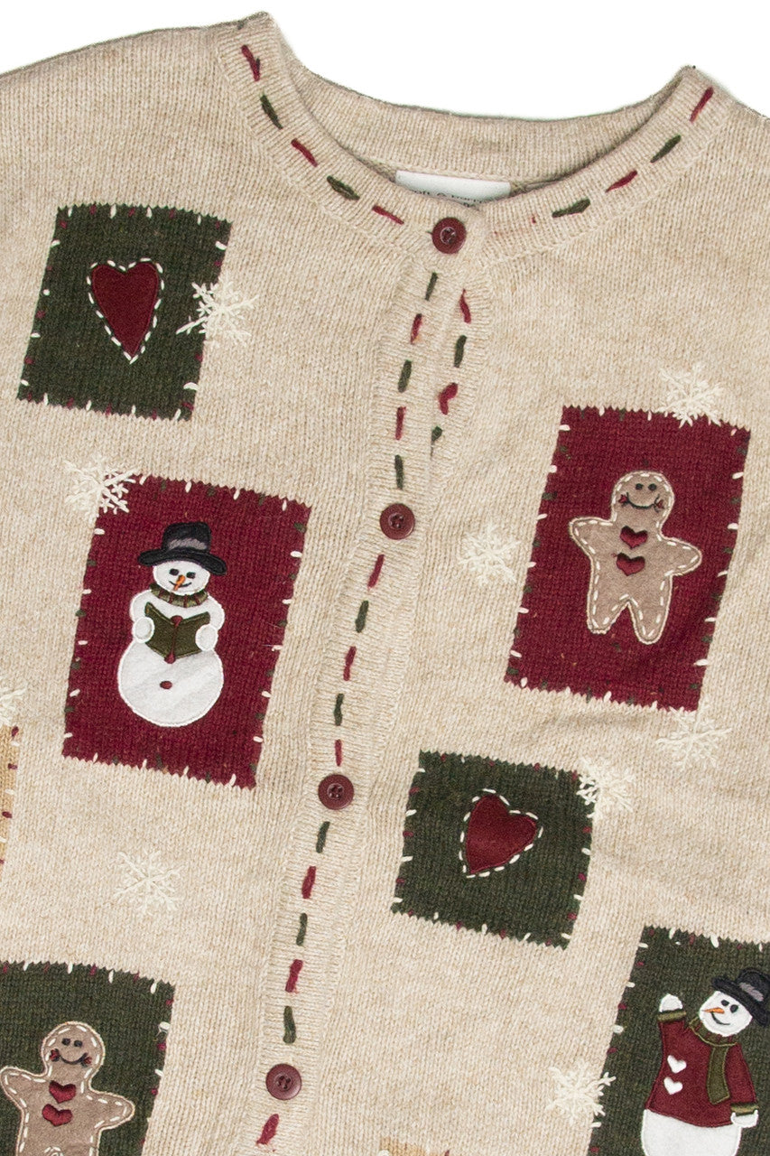 Vintage Beige Ugly Christmas Cardigan 62986