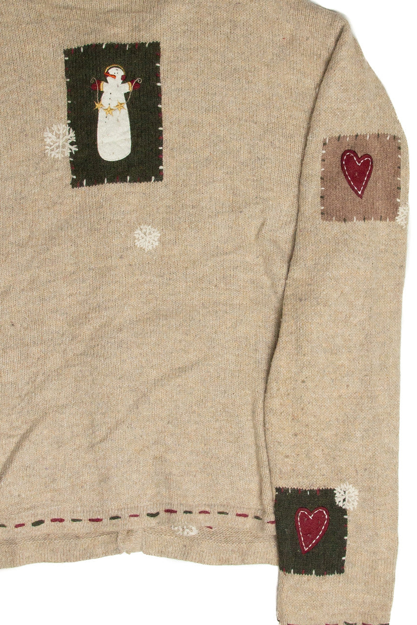 Vintage Beige Ugly Christmas Cardigan 62992