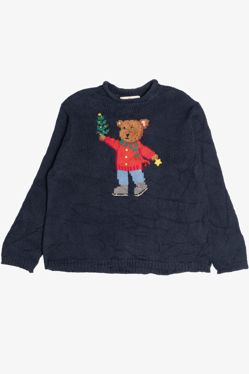 Marisa Christina Christmas Bear Navy Ugly Christmas Sweater 63739