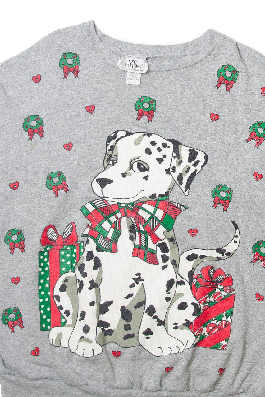 Vintage PuppyIn A Bow Ugly Christmas Sweatshirt 63768