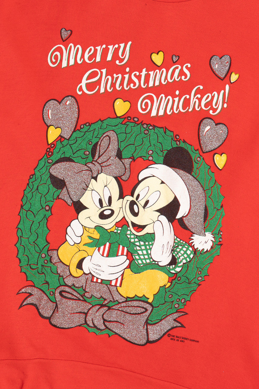 Vintage "Merry Christmas Mickey" Mickey & Minnie Ugly Christmas Sweatshirt (1990s) 63791