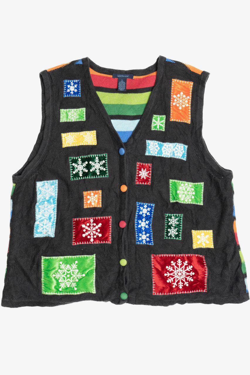 Black Rainbow Stripe Ugly Christmas Vest 63797