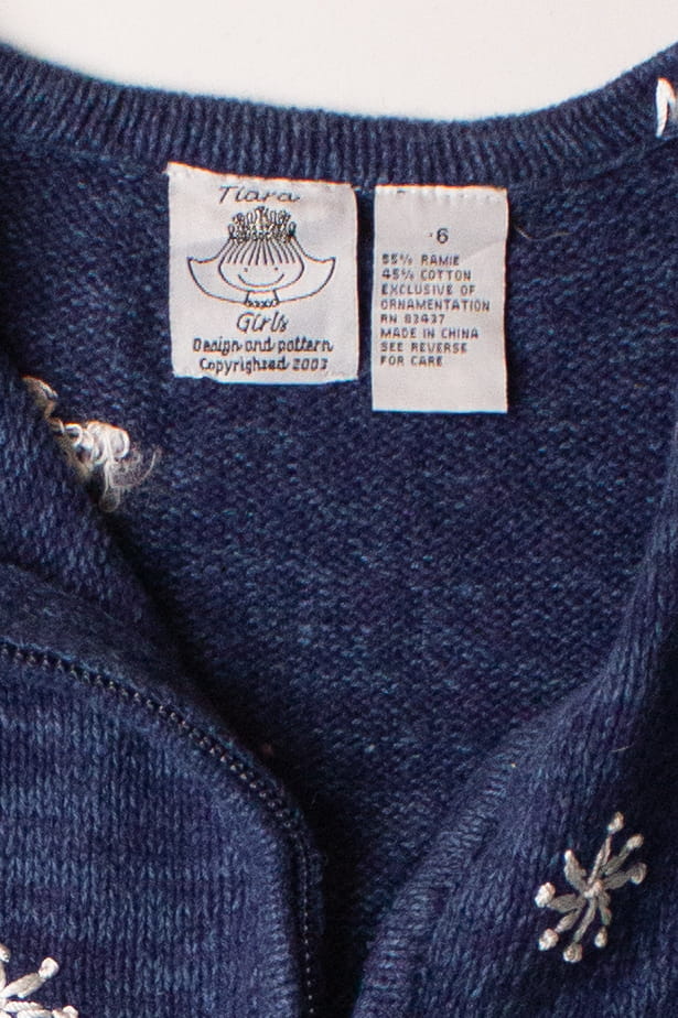 Kids Blue Ugly Christmas Cardigan 63854