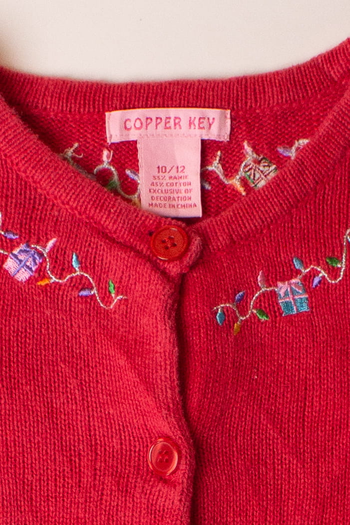 Kids Red Ugly Christmas Cardigan 63875