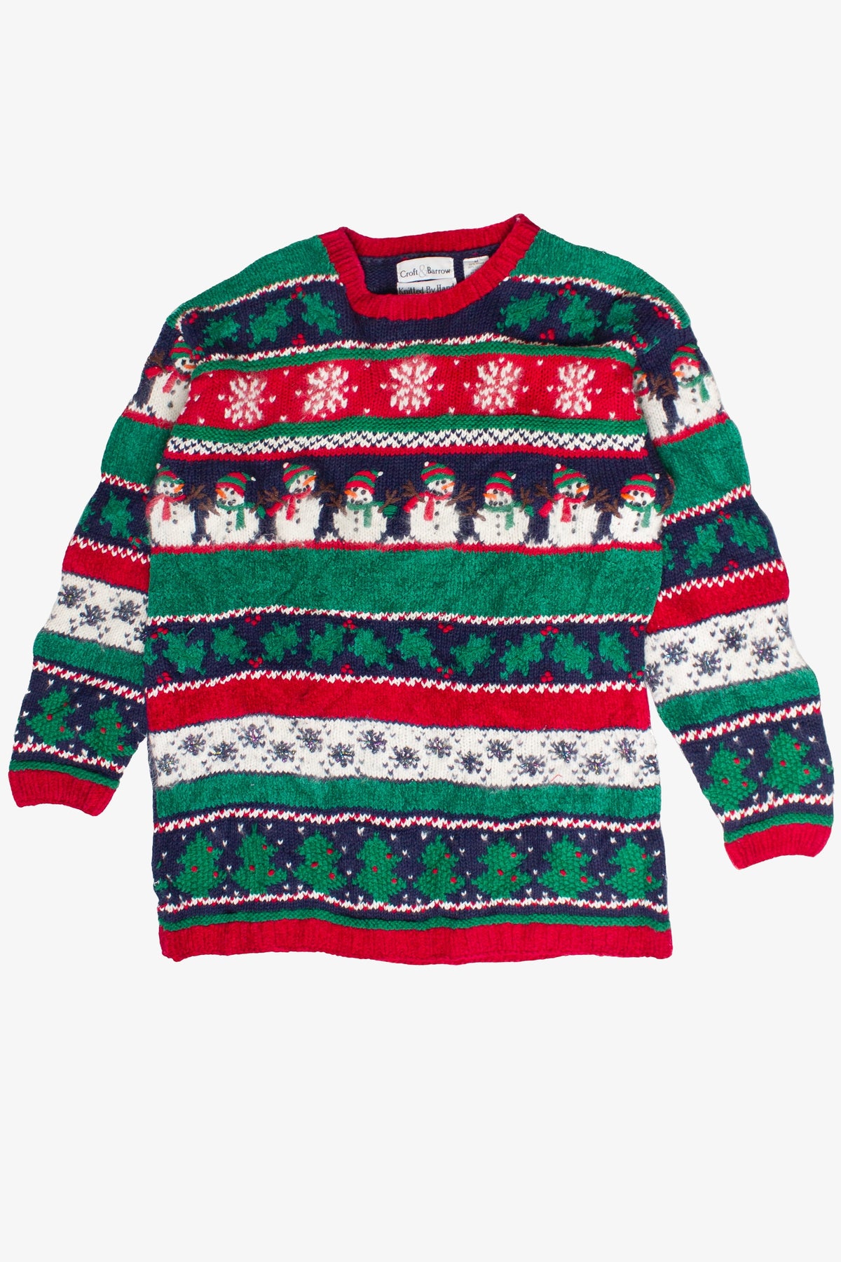 Vintage Striped Pattern Croft & Barrow Ugly Christmas Sweater