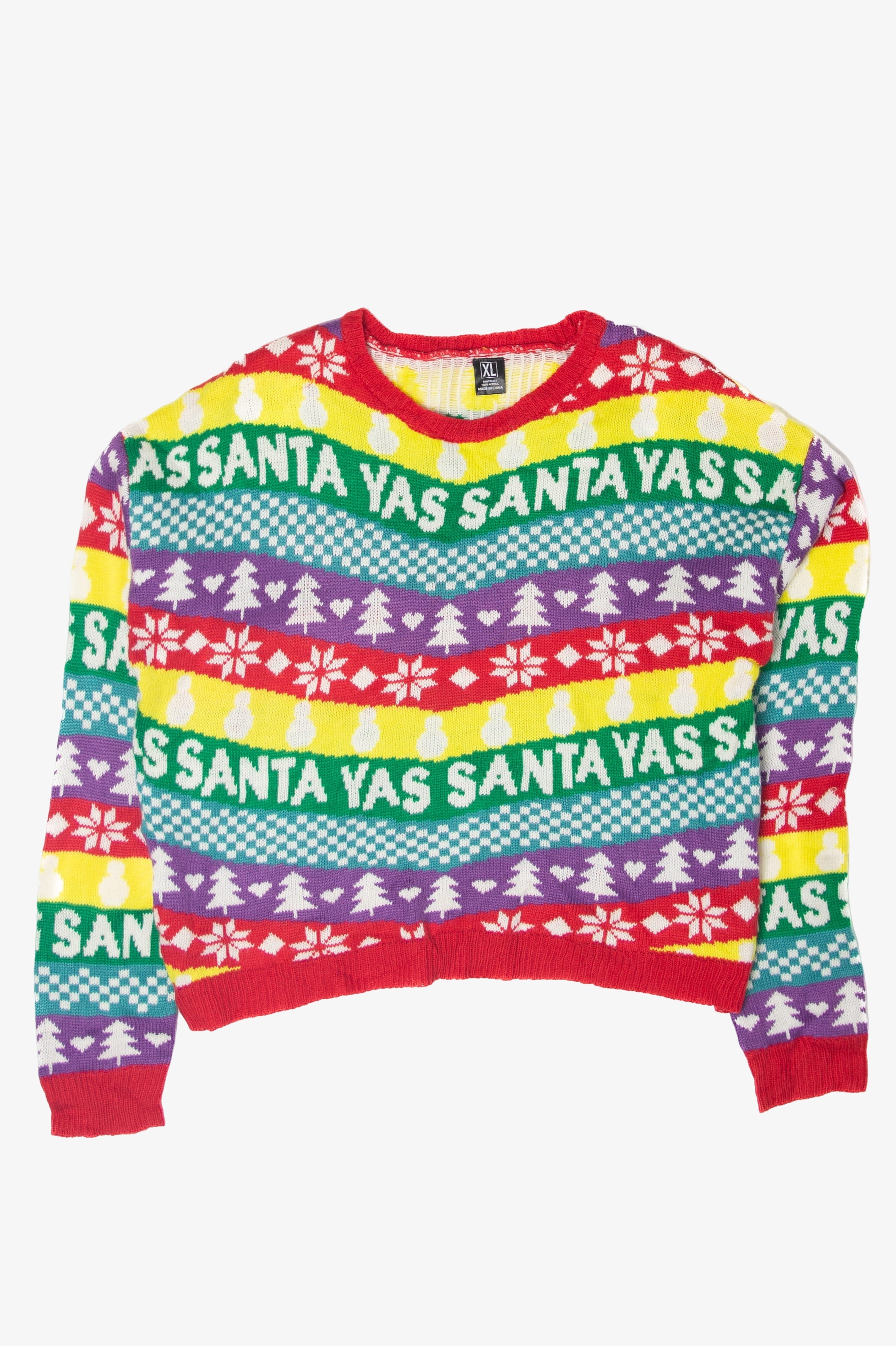 Rainbow "Yas Santa" Ugly Christmas Sweater