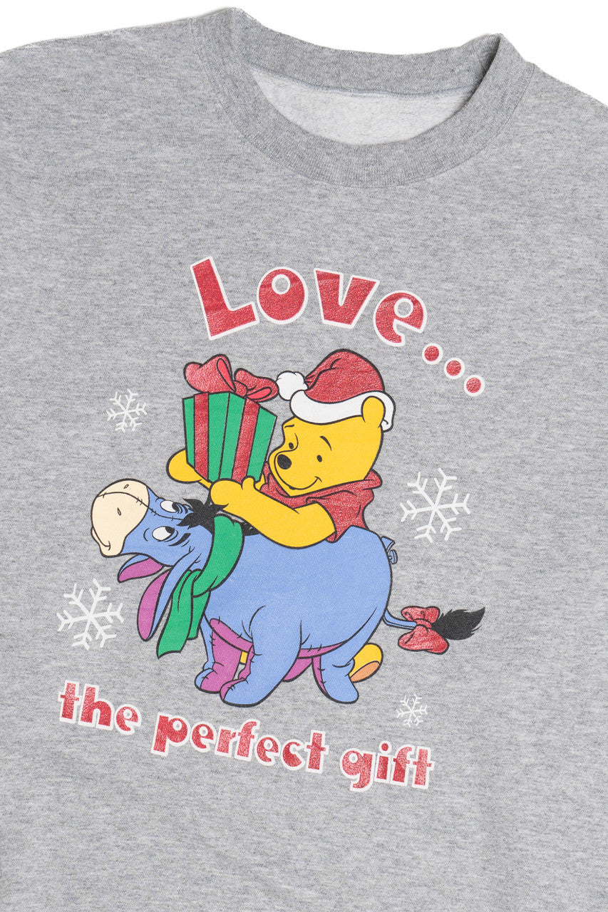 Vintage Winnie The Pooh "Love... The Perfect Gift" Ugly Christmas Sweatshirt