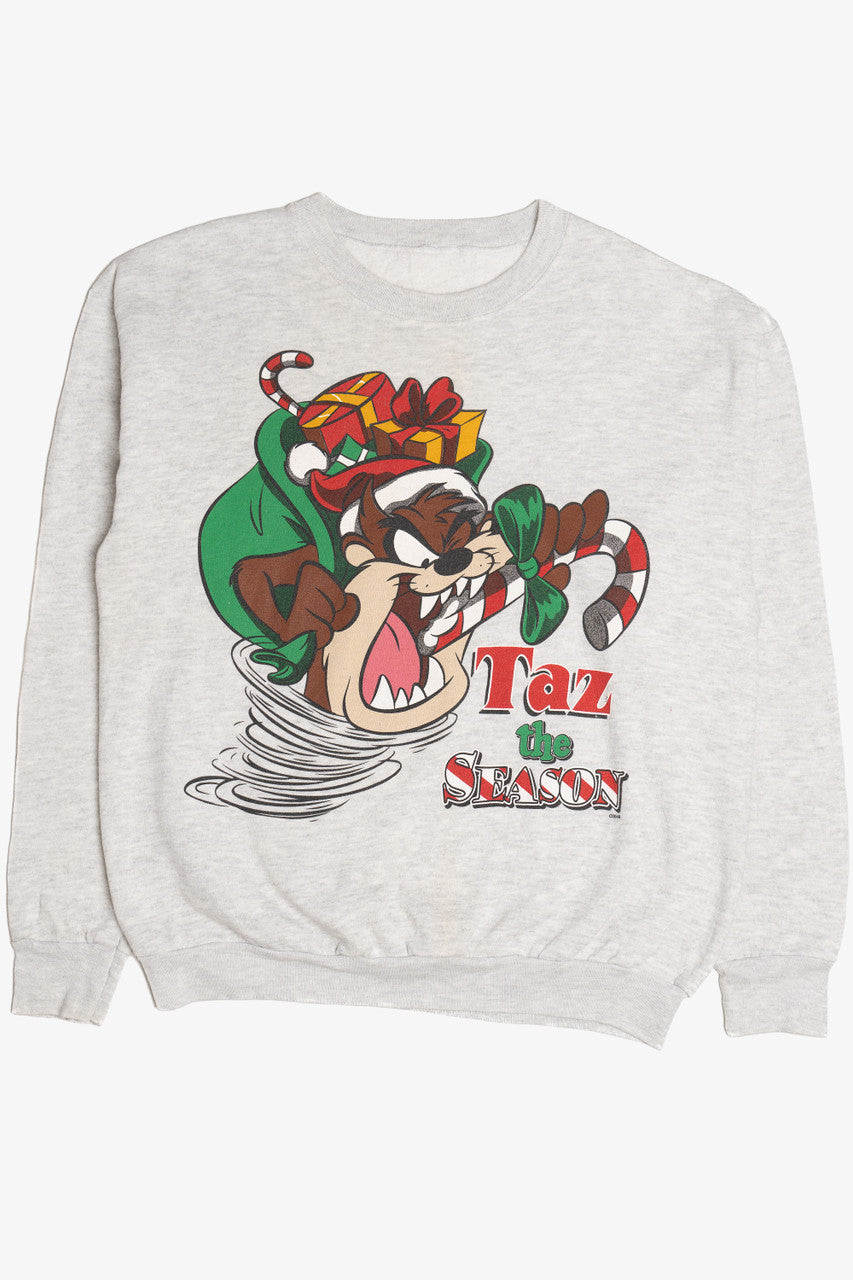 Vintage "Taz The Season" Looney Tunes Ugly Christmas Sweatshirt