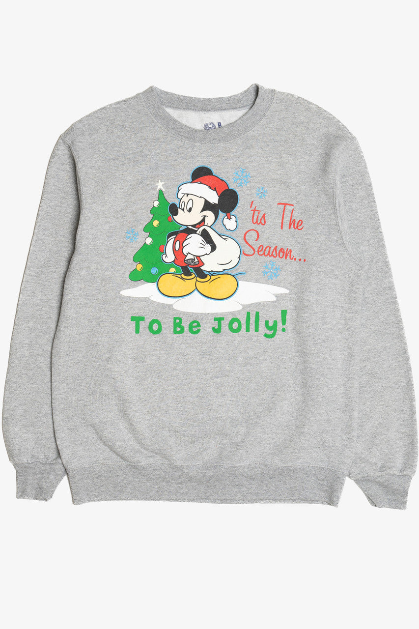 Vintage Mickey Mouse "Tis The Season To Be Jolly!" Ugly Christmas Sweatshirt 64083