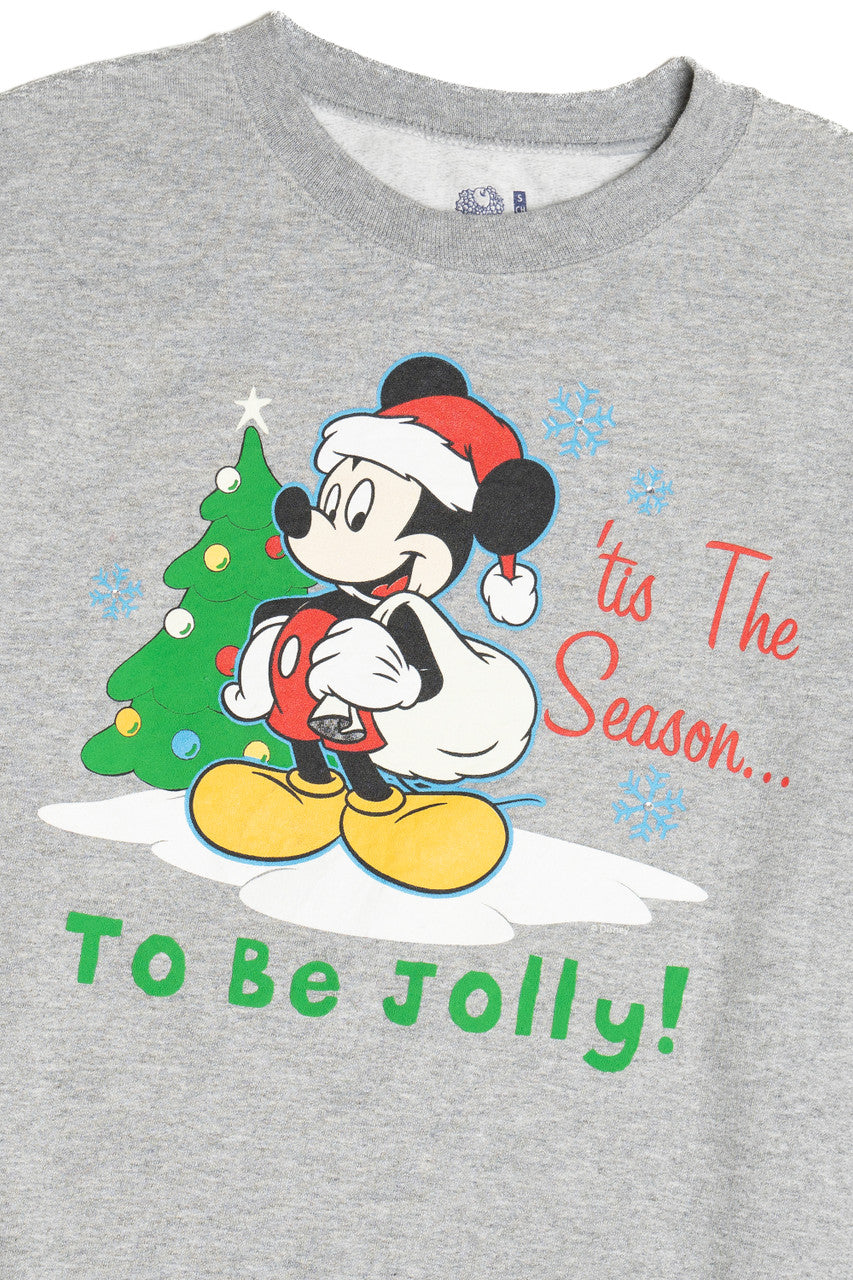 Vintage Mickey Mouse "Tis The Season To Be Jolly!" Ugly Christmas Sweatshirt 64083