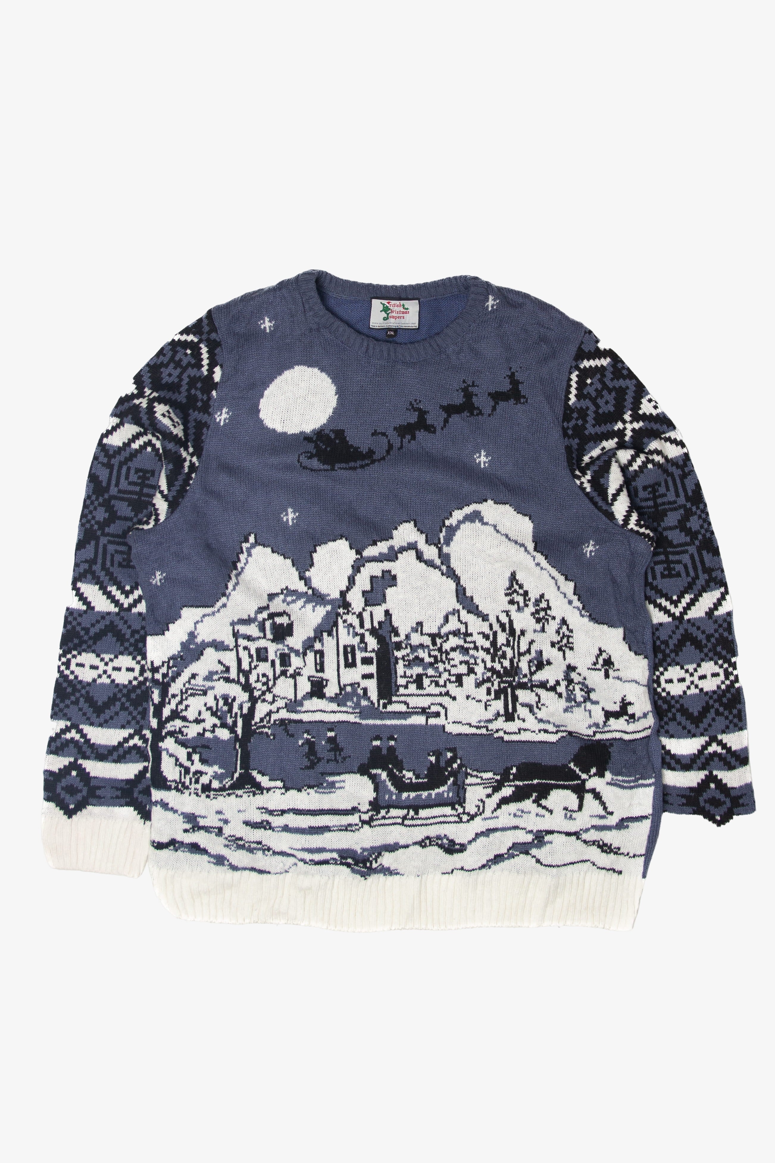 Santa Flying Over Ugly Christmas Sweater