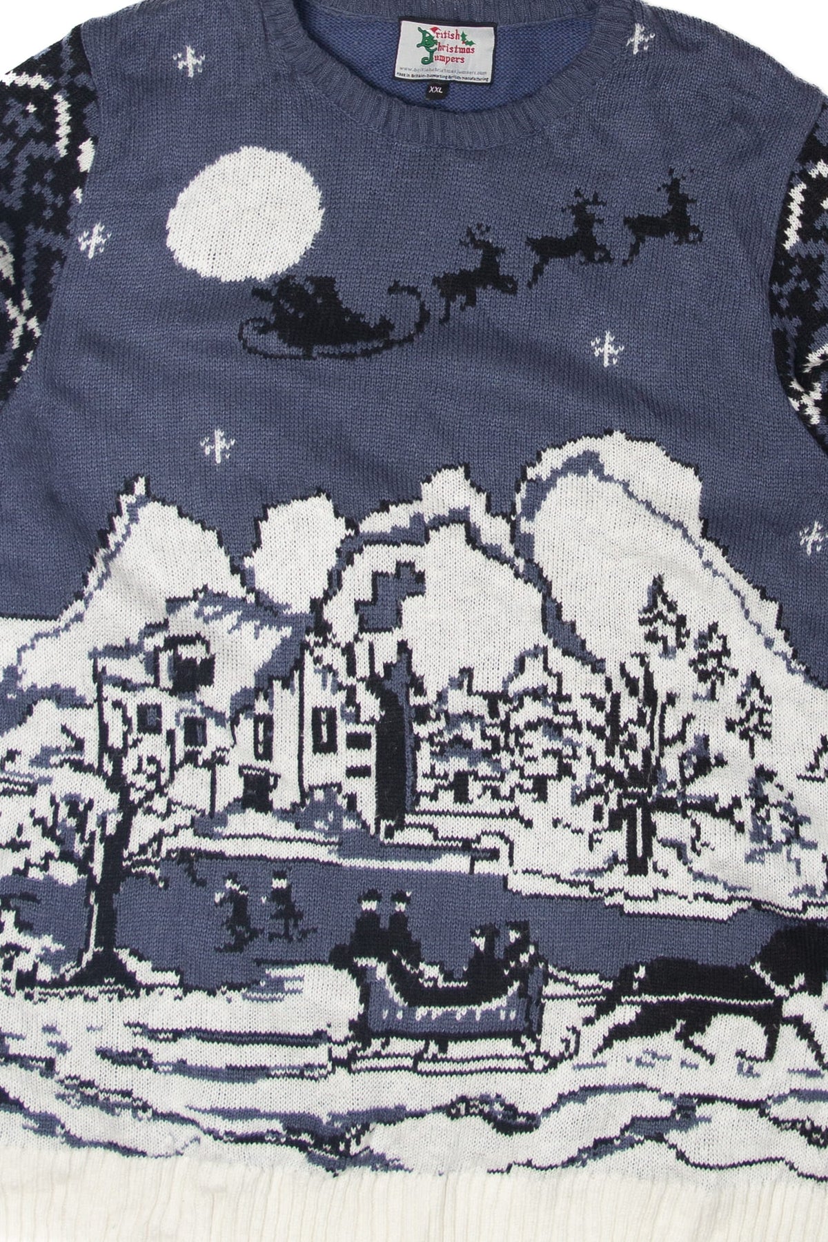 Santa Flying Over Ugly Christmas Sweater