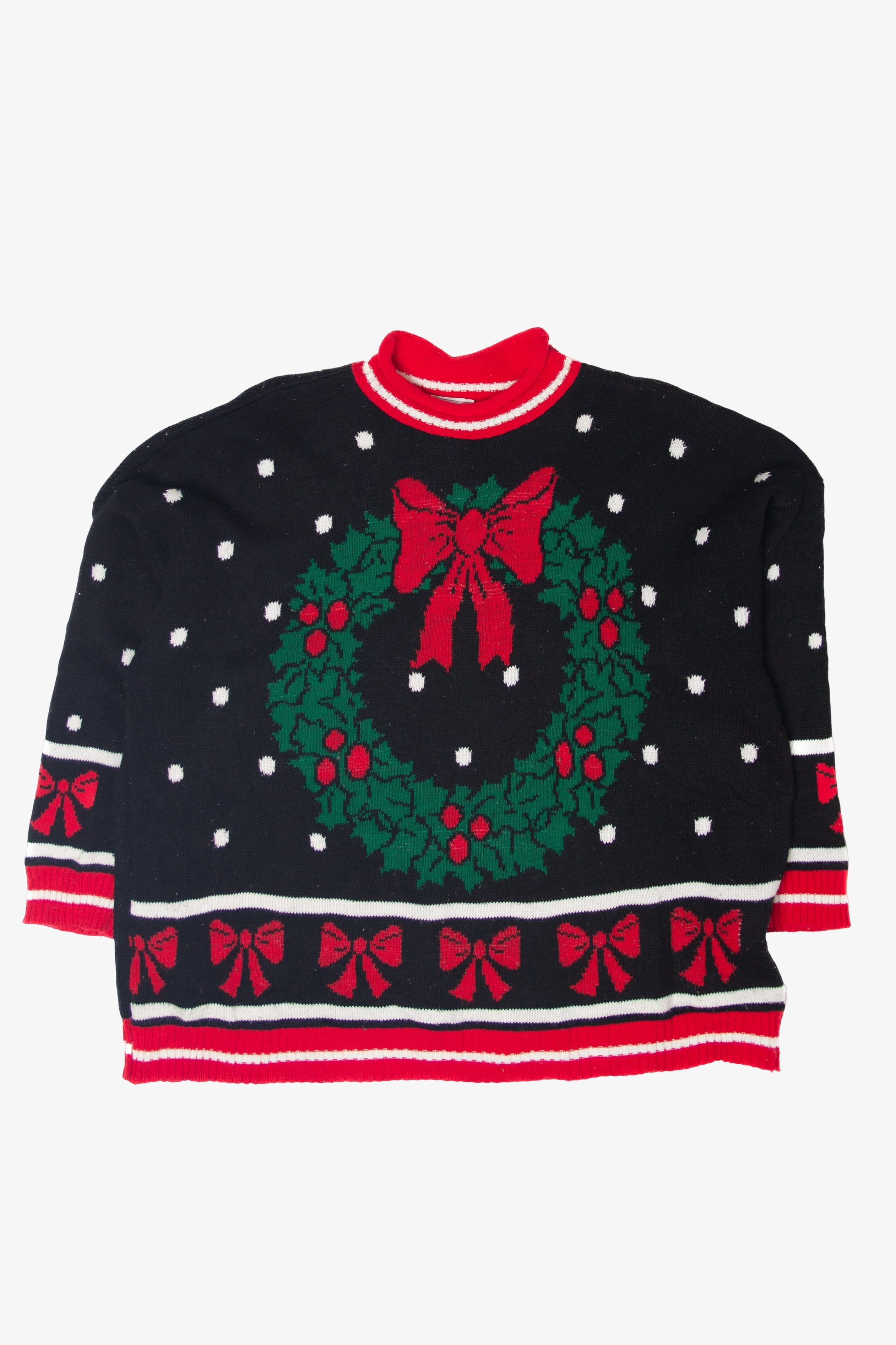 Knitwaves Wreath Ugly Christmas Pullover