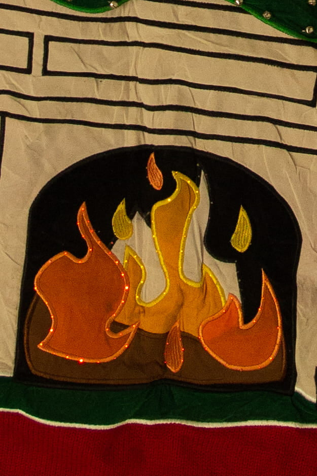 Light Up Fireplace Ugly Christmas Sweater (2010s)