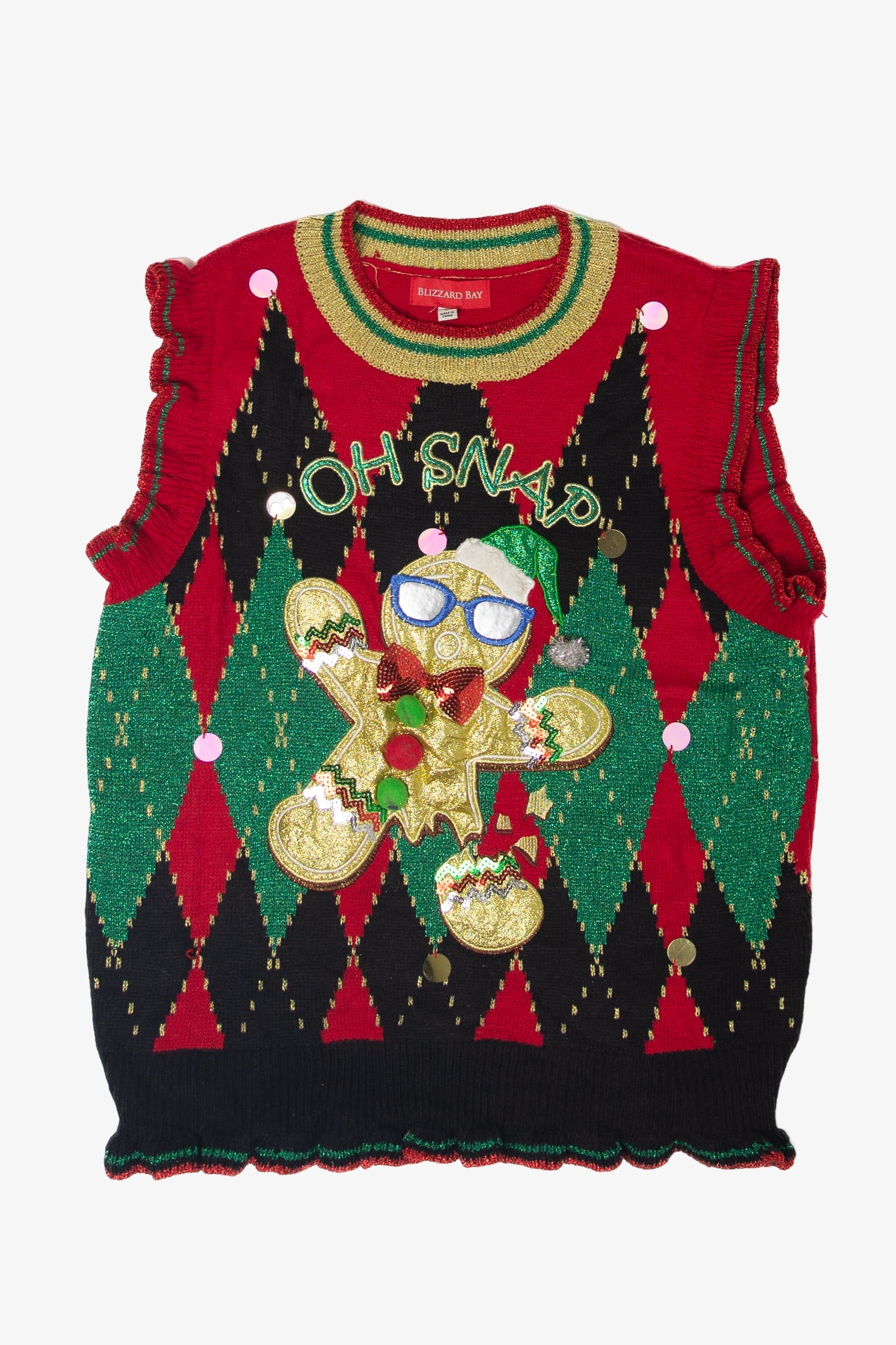 Gingerbread Man "Oh Snap!" Ugly Christmas Vest