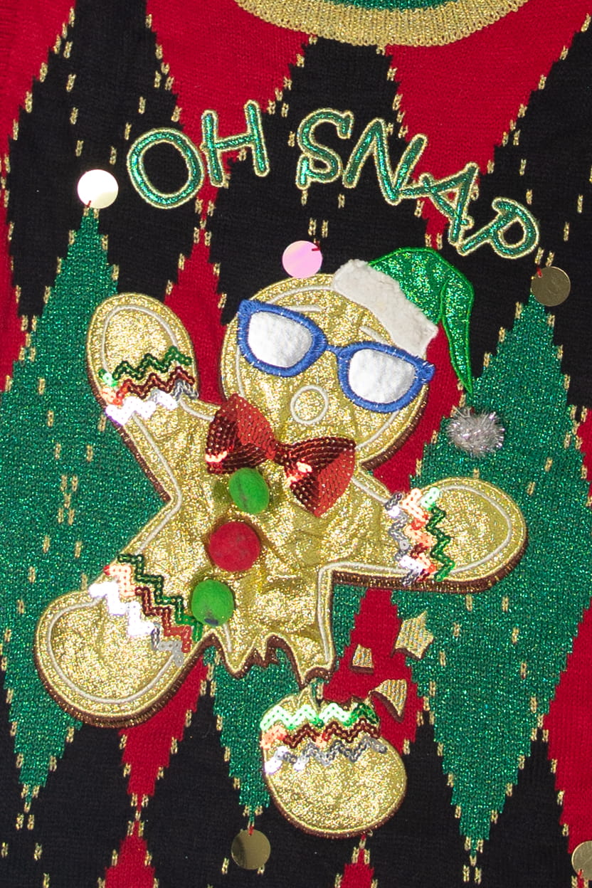 Gingerbread Man "Oh Snap!" Ugly Christmas Vest