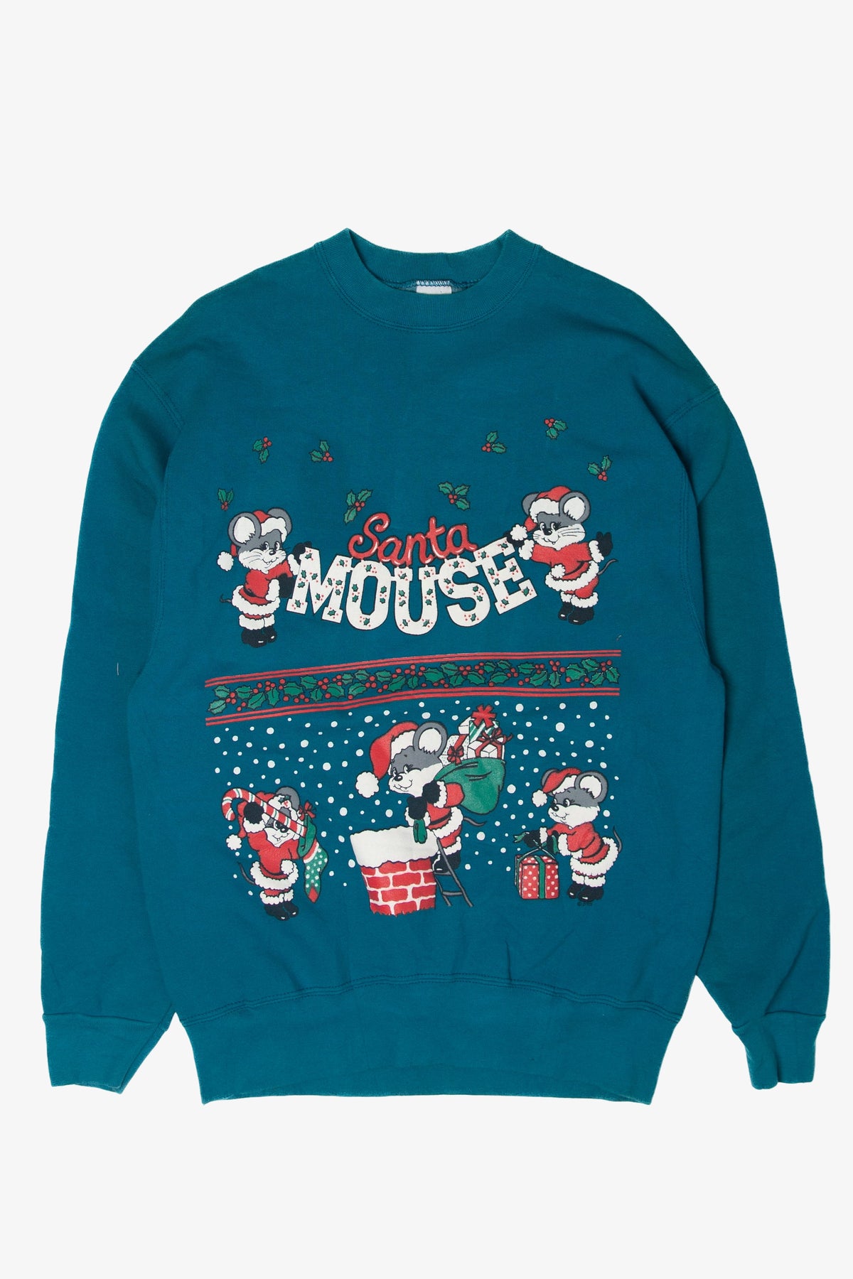 Vintage Santa Mouse Ugly Christmas Sweater (1990s)