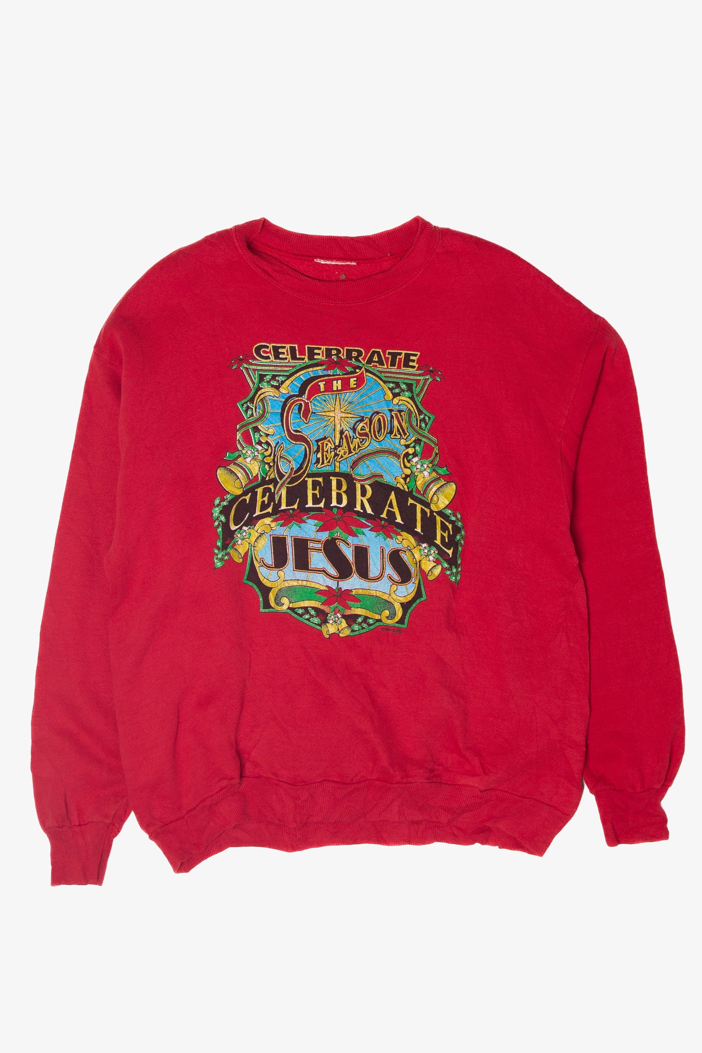 Vintage Celebrate The Season Celebrate Jesus Ugly Christmas Sweater (1990s)
