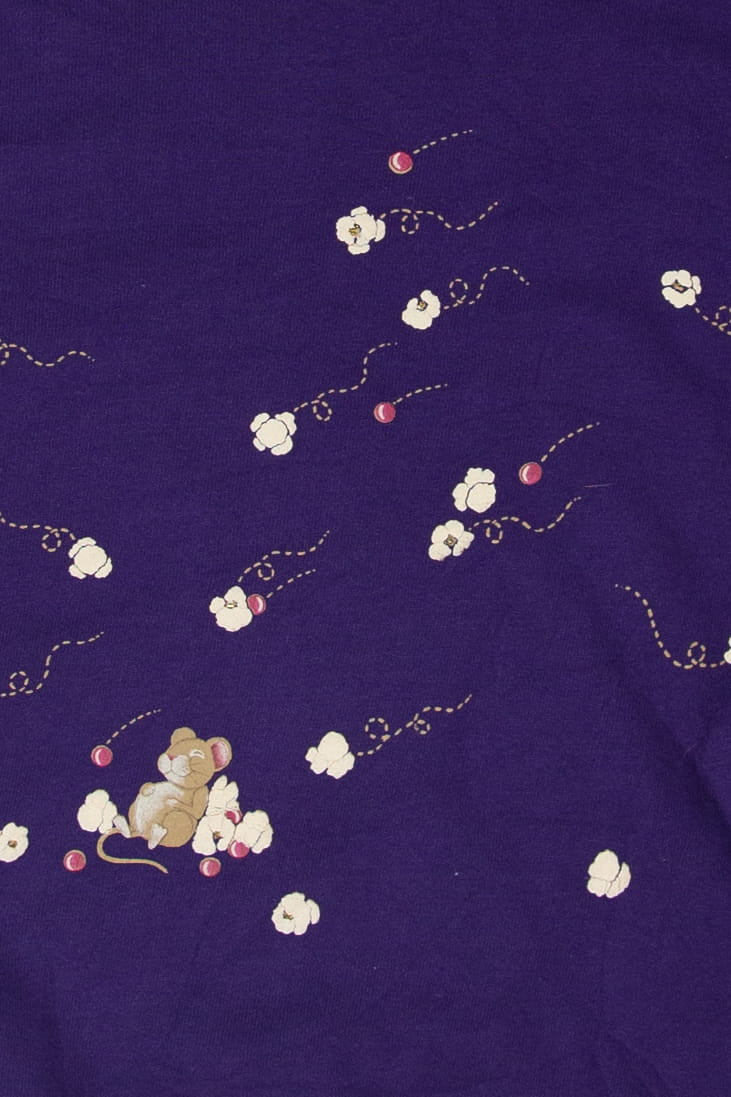 Vintage Holiday Mice Ugly Christmas Sweater (1990s)