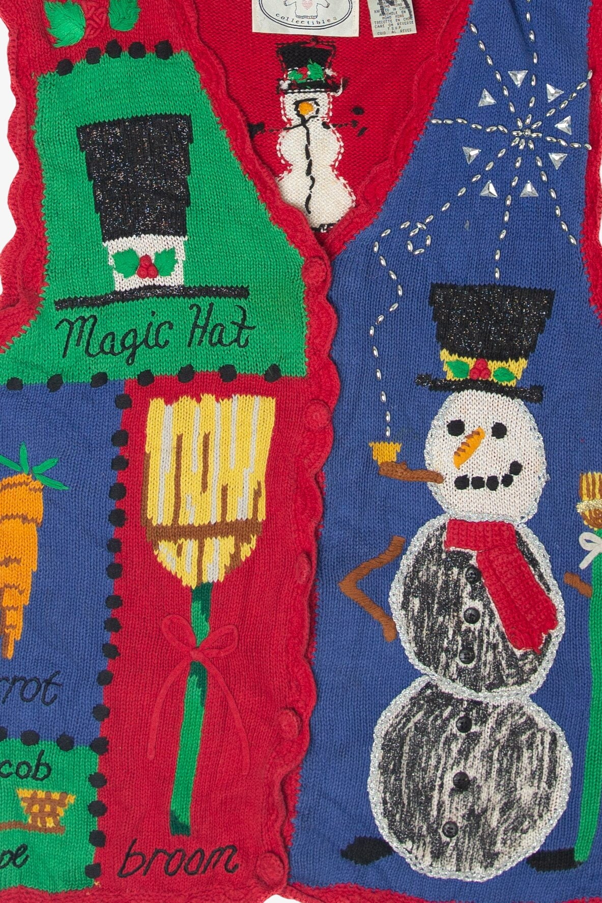 Vintage Ugly Frosty The Snowman Ingredients Christmas Vest (1990s)