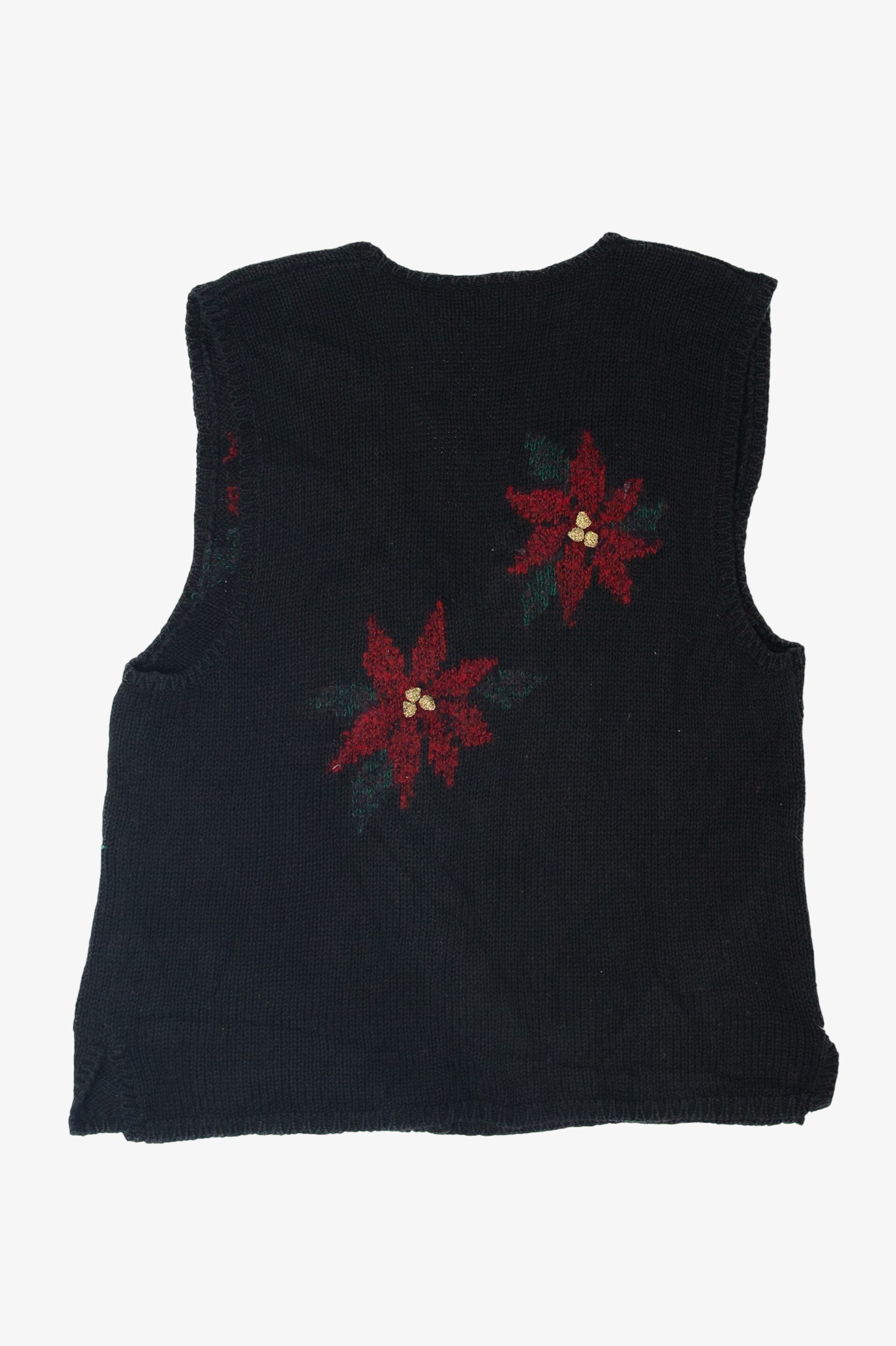 Vintage Poinsettias Ugly Christmas Vest (1990s)