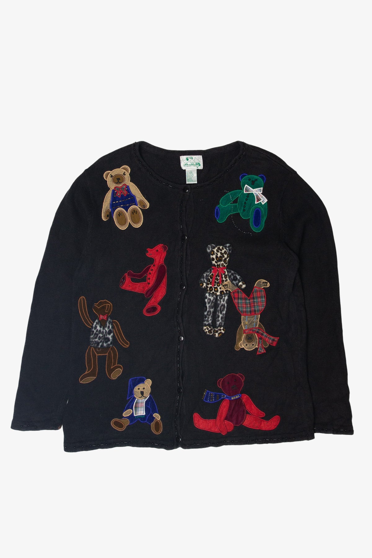 Vintage Teddy Bears Ugly Christmas Cardigans (1990s)