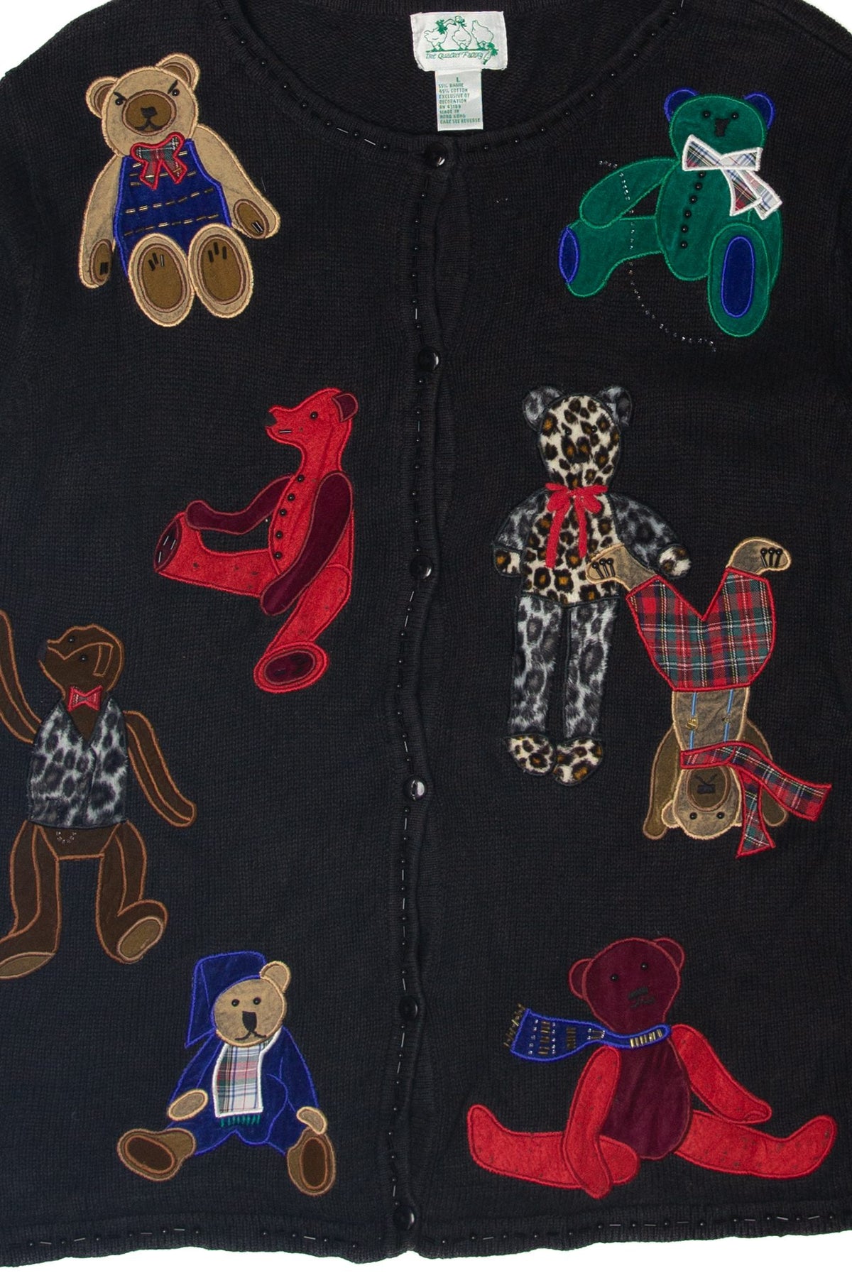 Vintage Teddy Bears Ugly Christmas Cardigans (1990s)