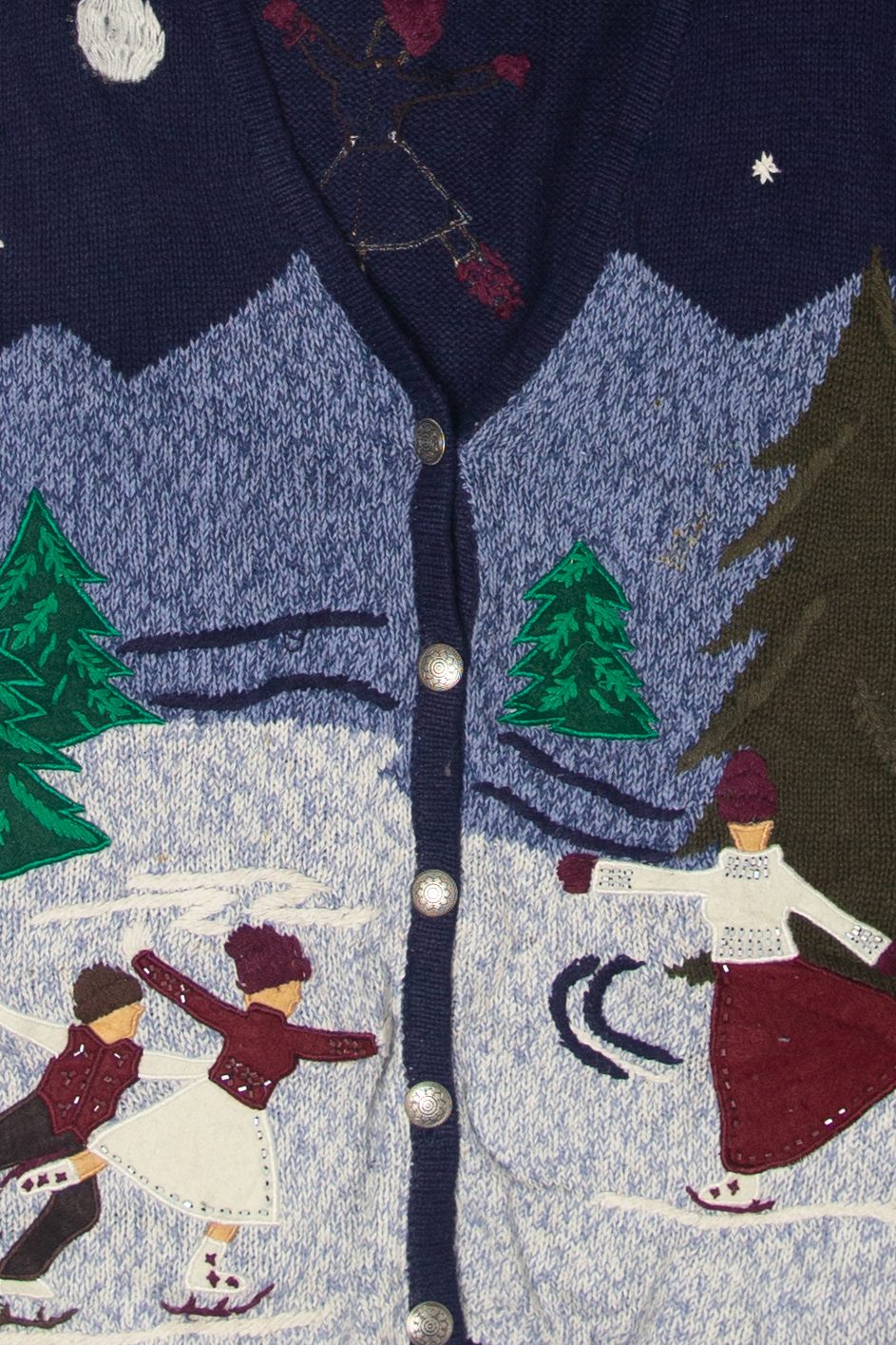 Vintage Ice Skating Ugly Christmas Vest (1990s)