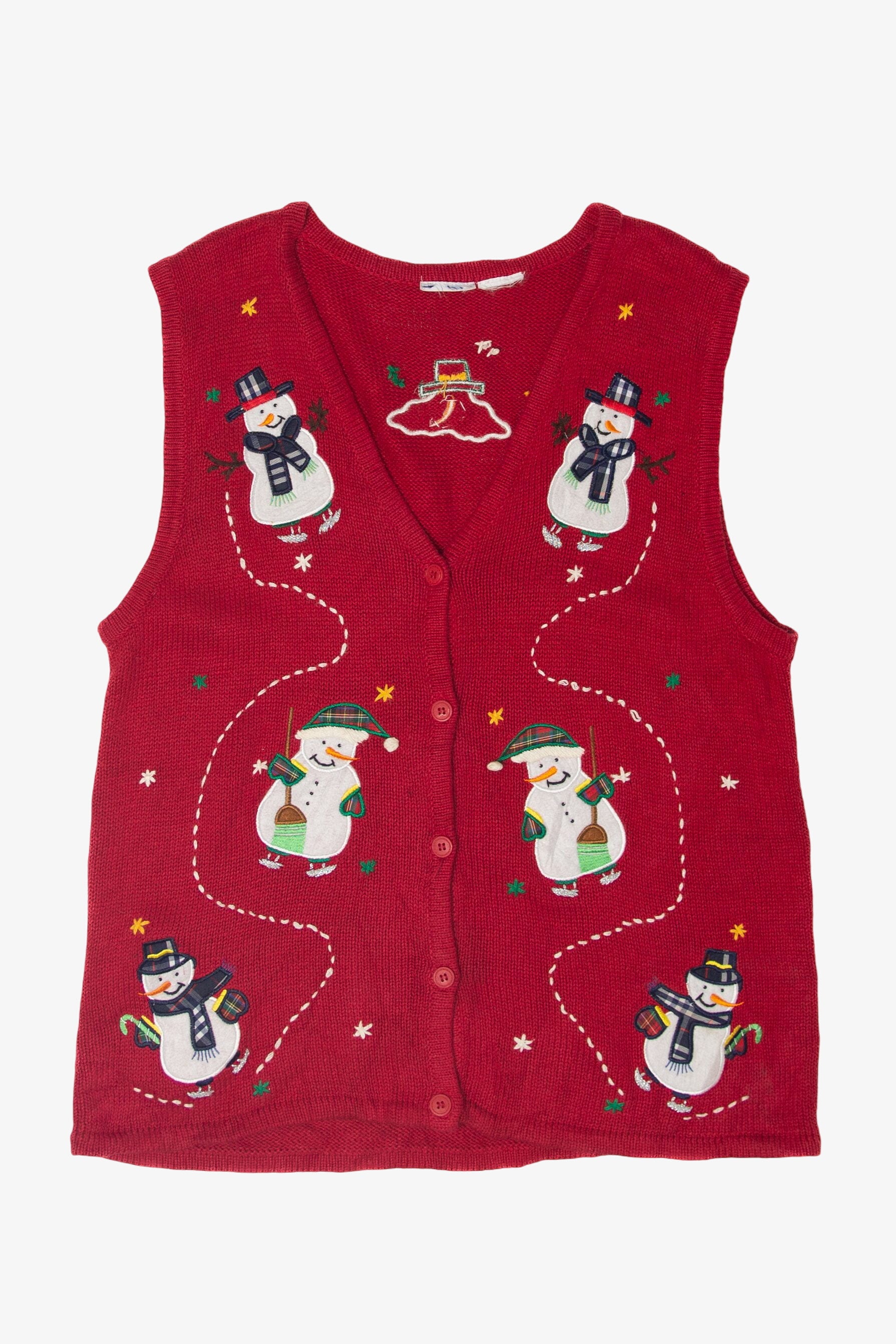 Ice Skating Snowmen Ugly Christmas Vest