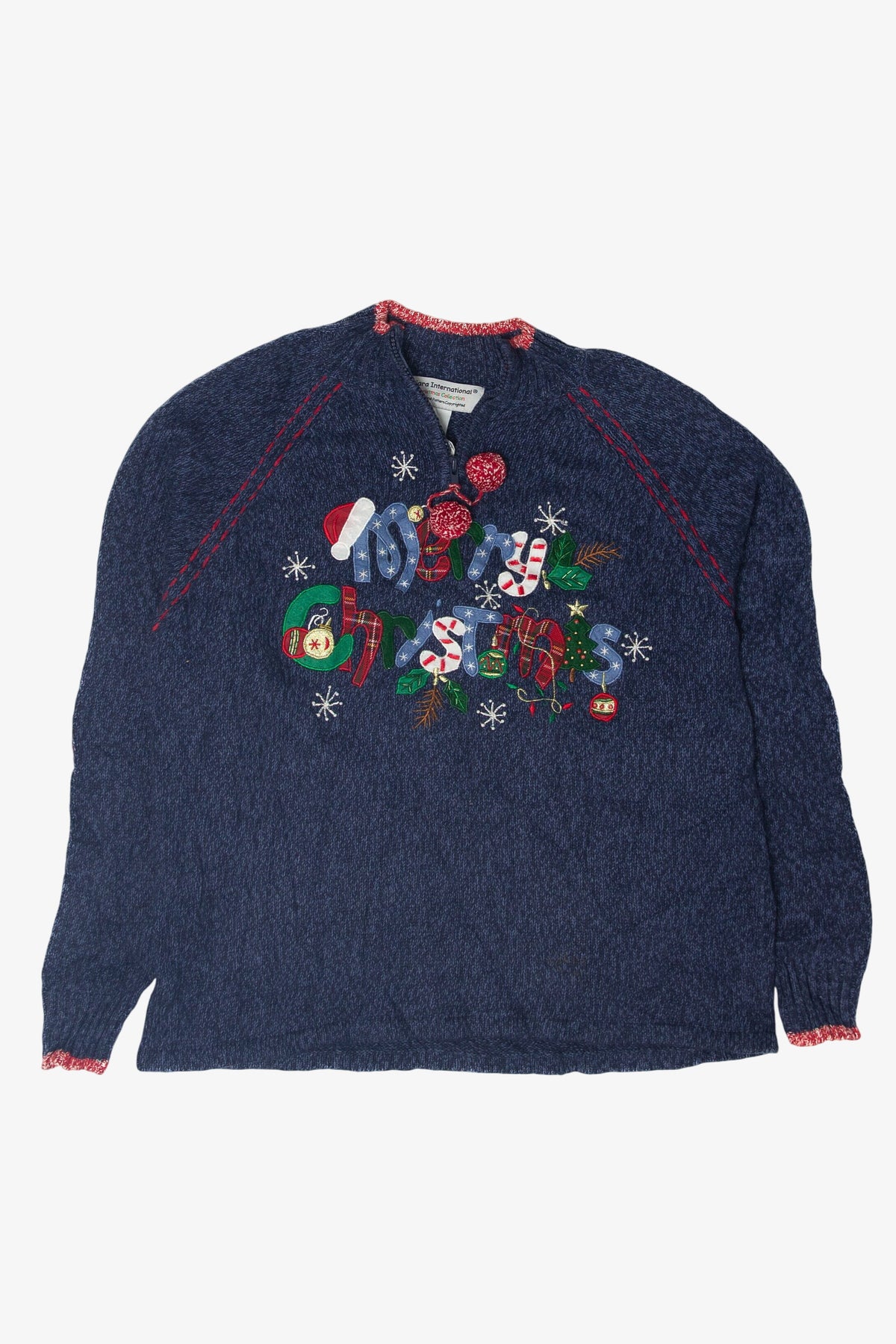 Vintage Elbow Pads Quarter Zip Ugly Christmas Pullovers (2000s)