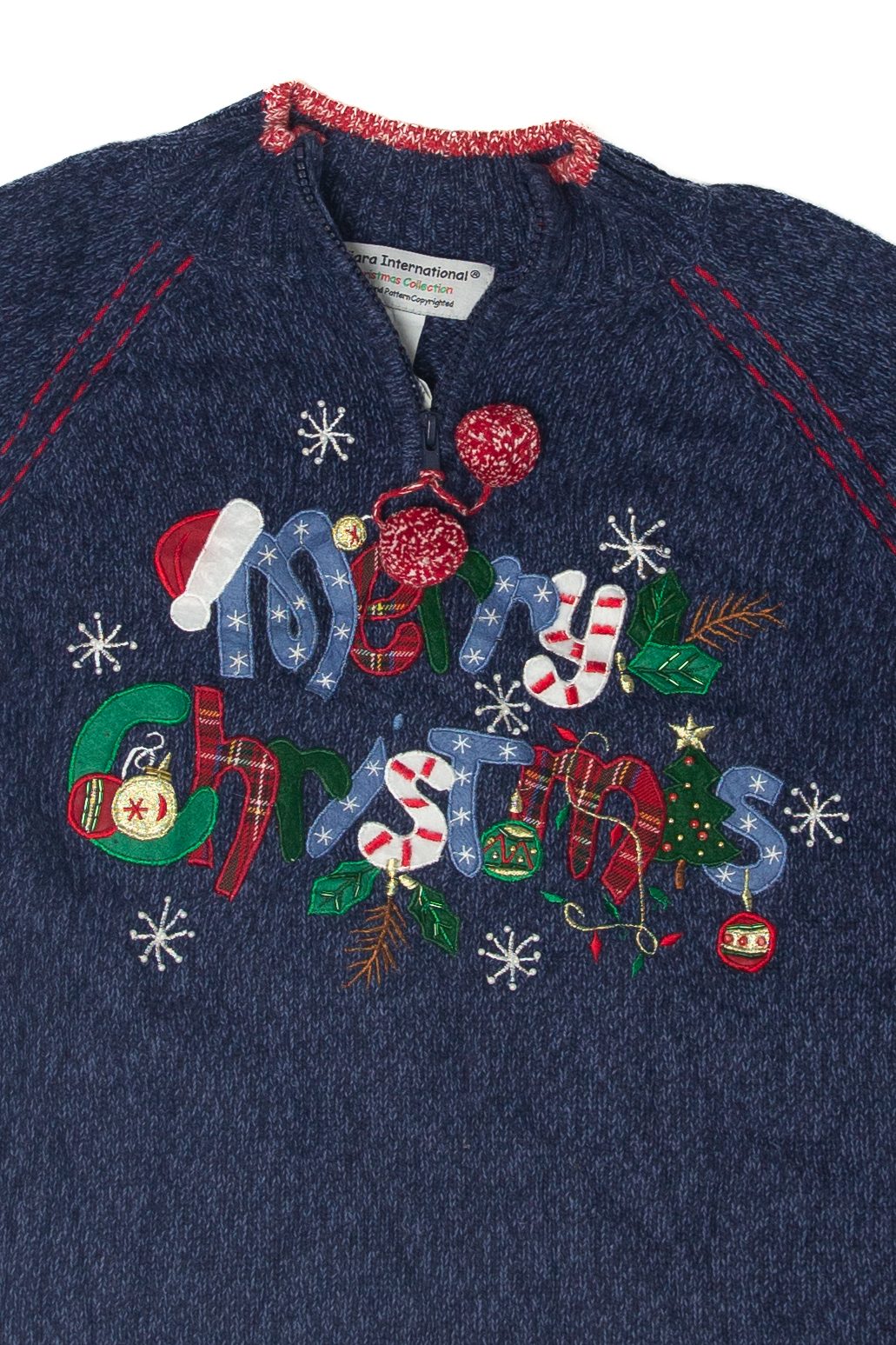 Vintage Elbow Pads Quarter Zip Ugly Christmas Pullovers (2000s)