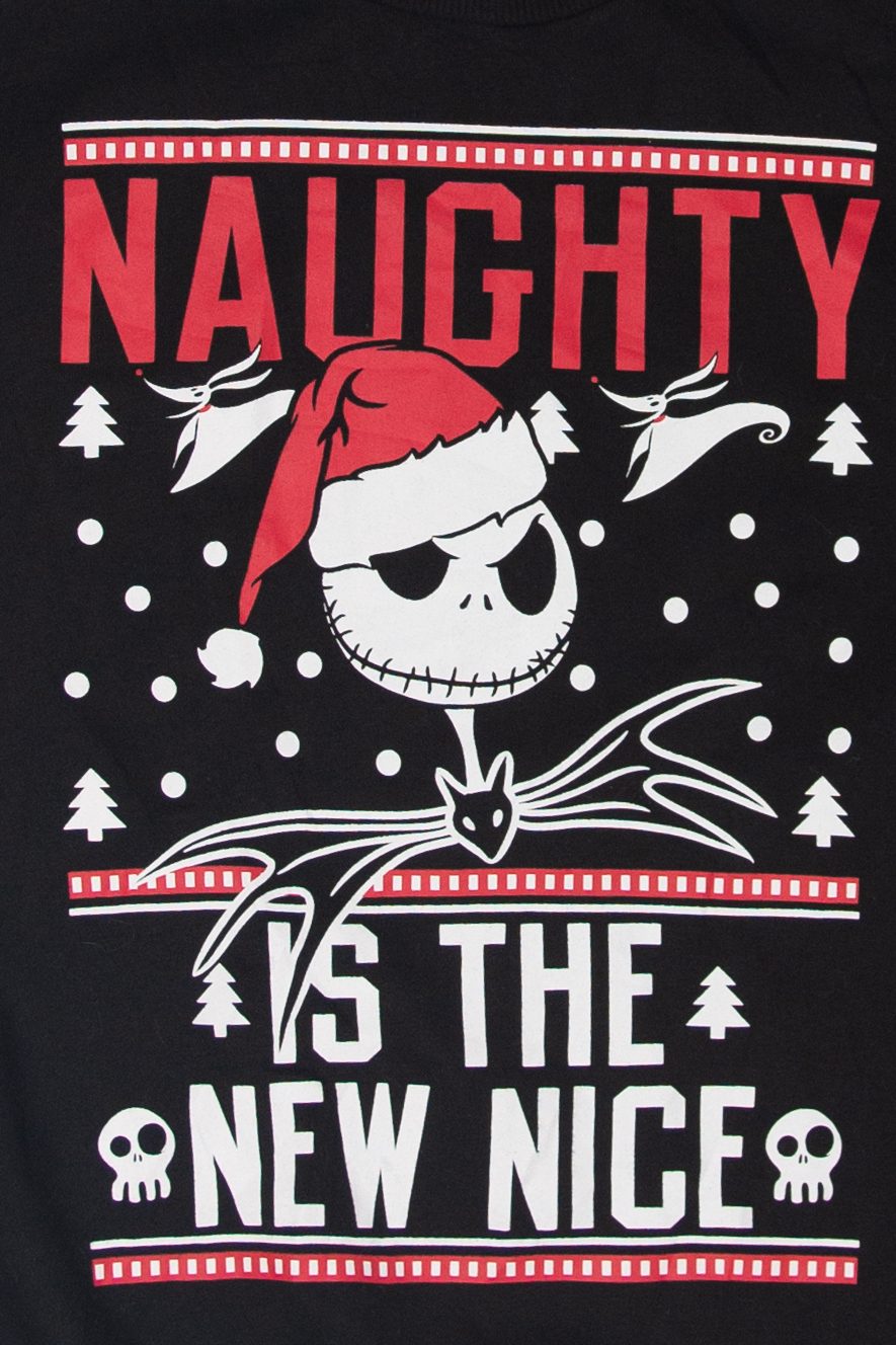 Modern "Naughty Is The New Nice" The Nightmare Before Christmas Ugly Christmas Sweatshirt