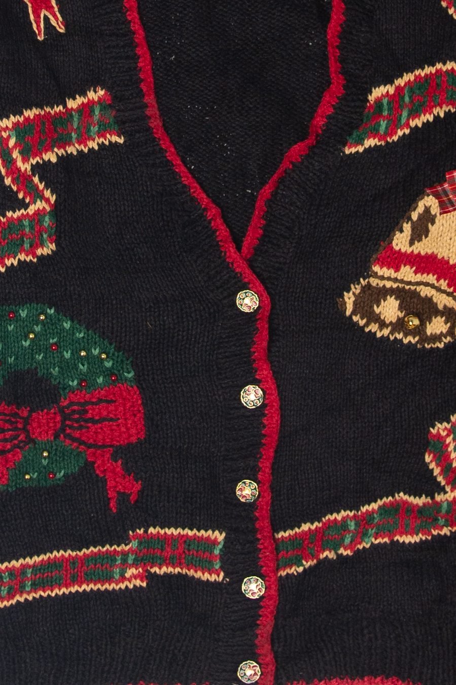 Vintage Hand Knit Ugly Christmas Cardigans (1990s)