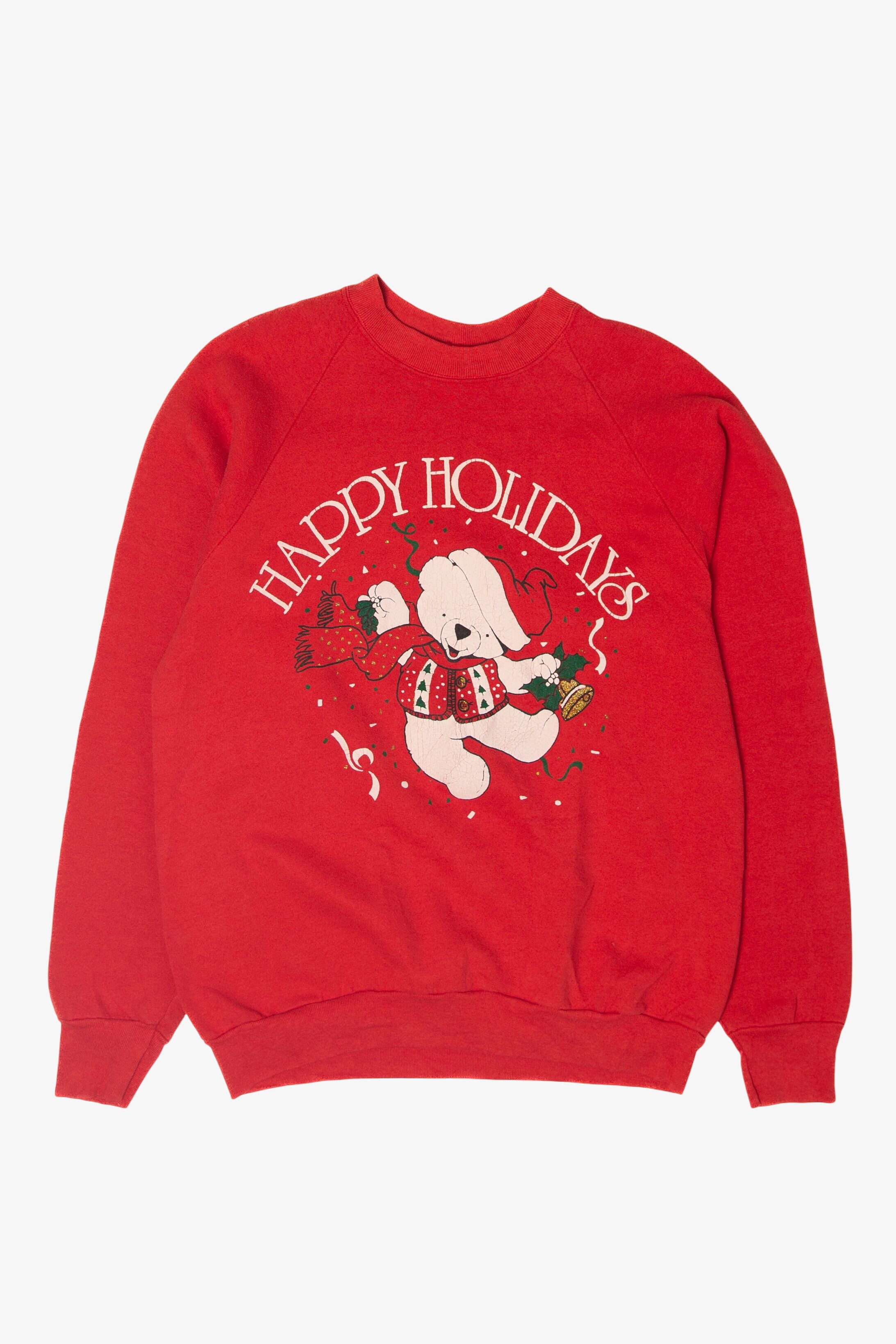 Vintage "Happy Holidays" Ugly Christmas Sweatshirts (1990s)