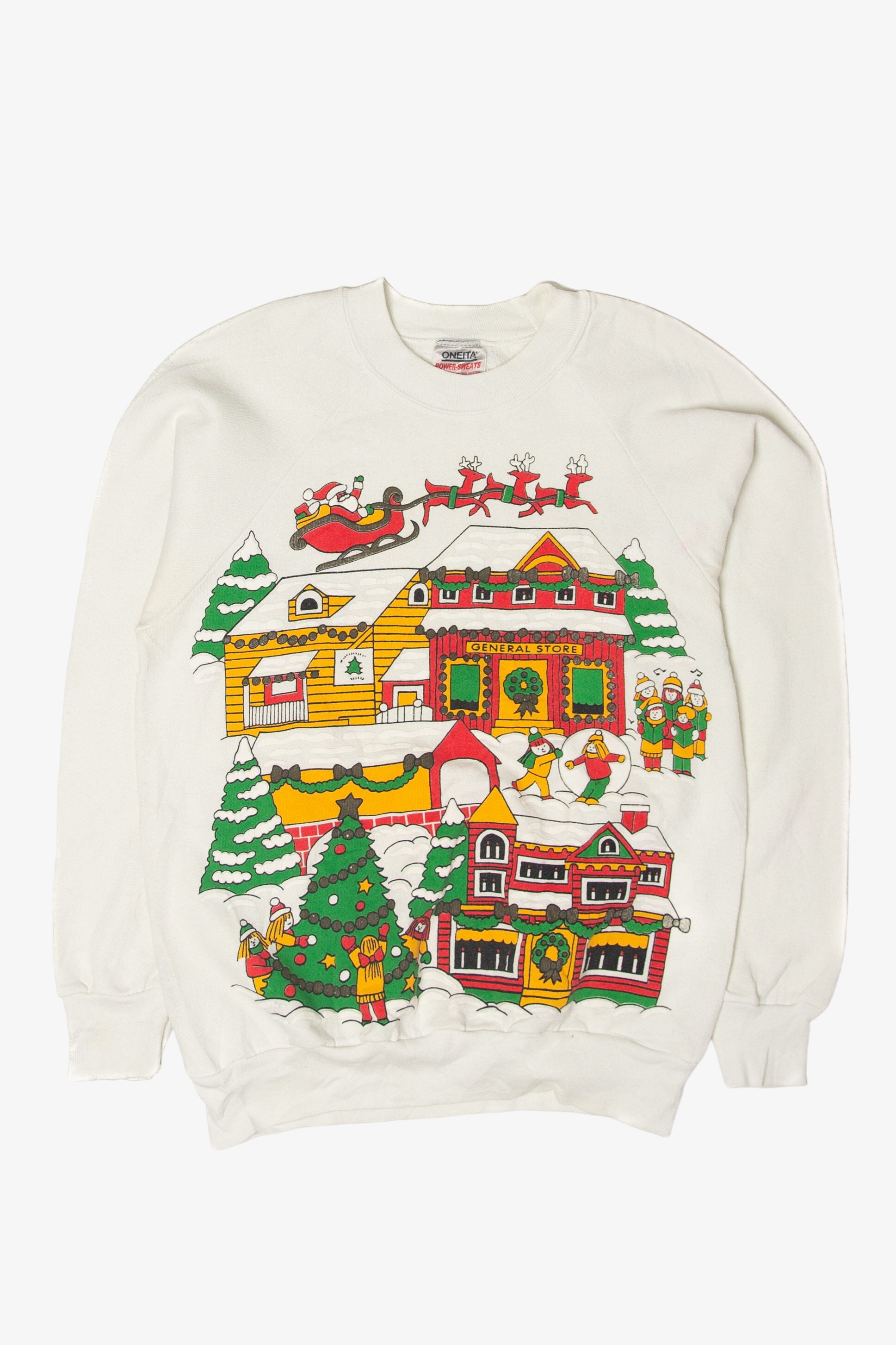Vintage Oneita Ugly Christmas Sweatshirts (1990s)