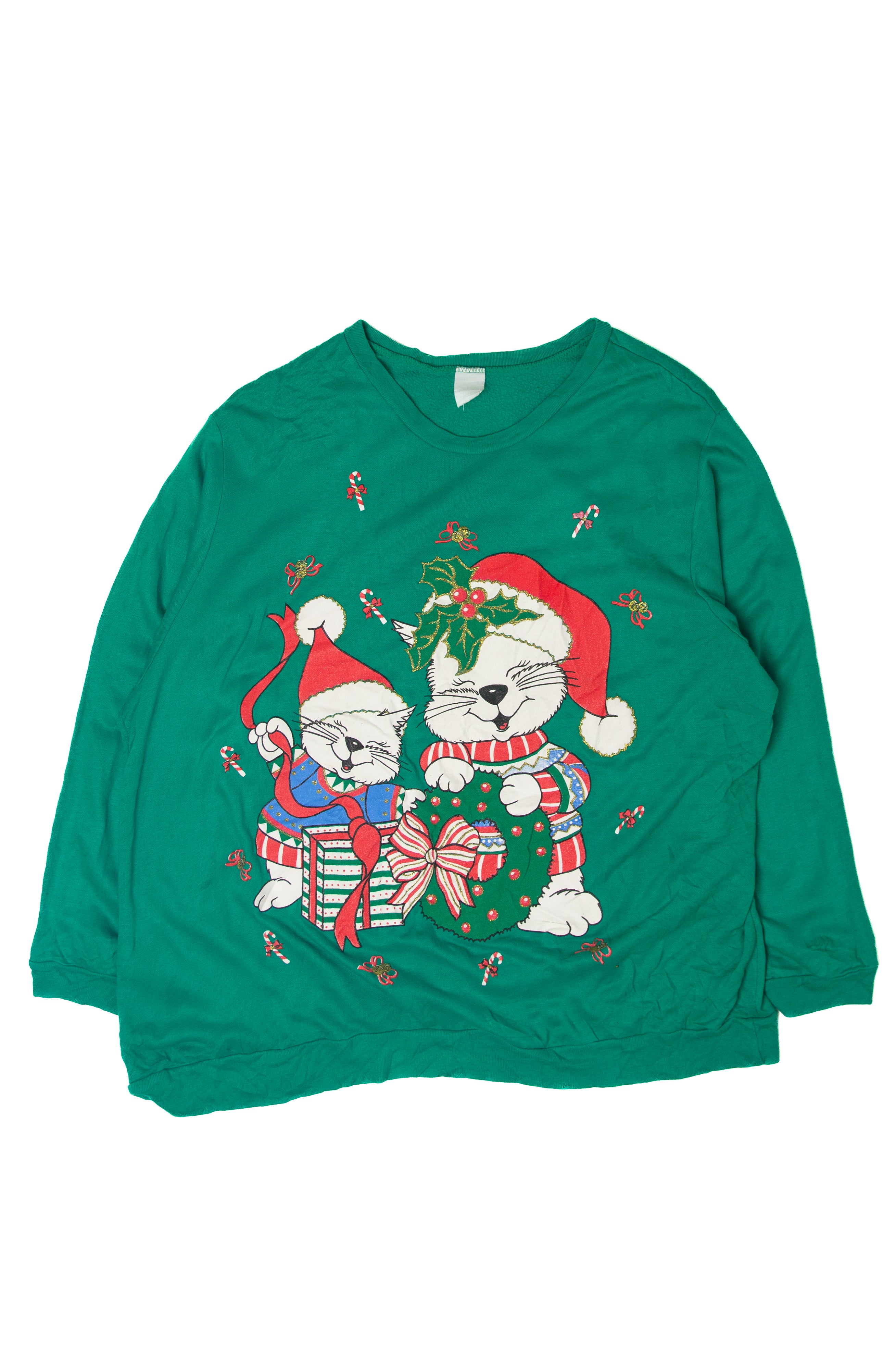 Vintage Cats Ugly Christmas Sweatshirts (1990s)
