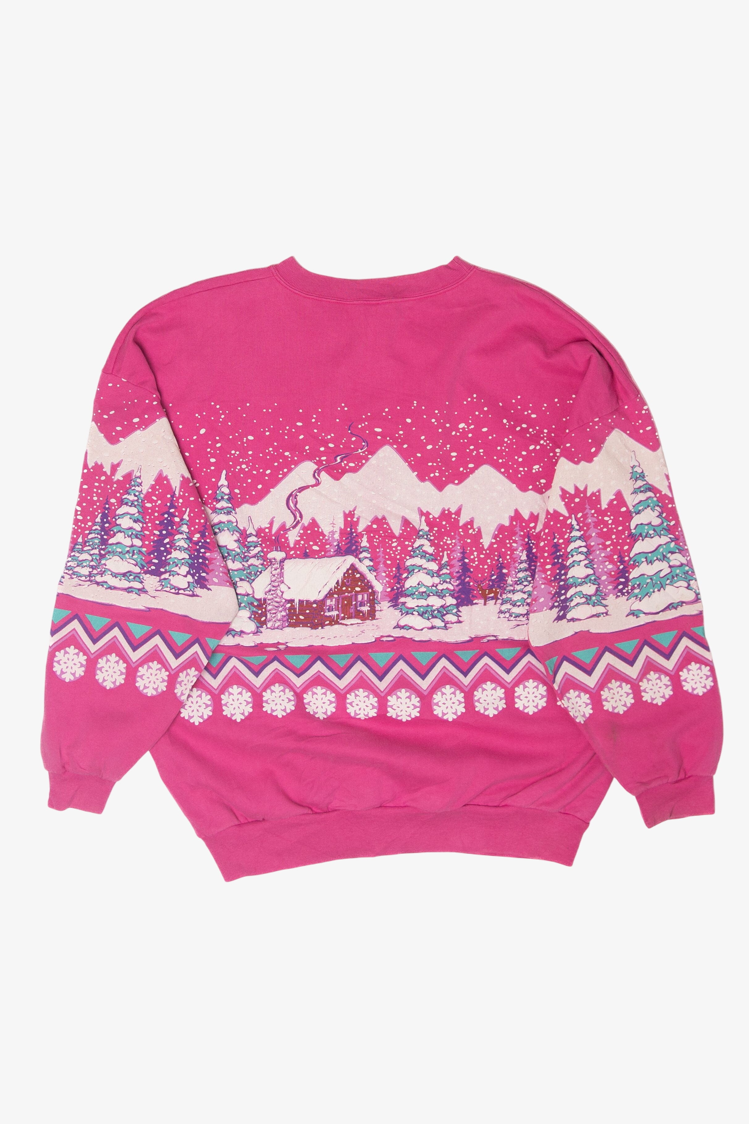 Vintage Lifestyle Pink Ugly Christmas Sweatshirts (1990s)