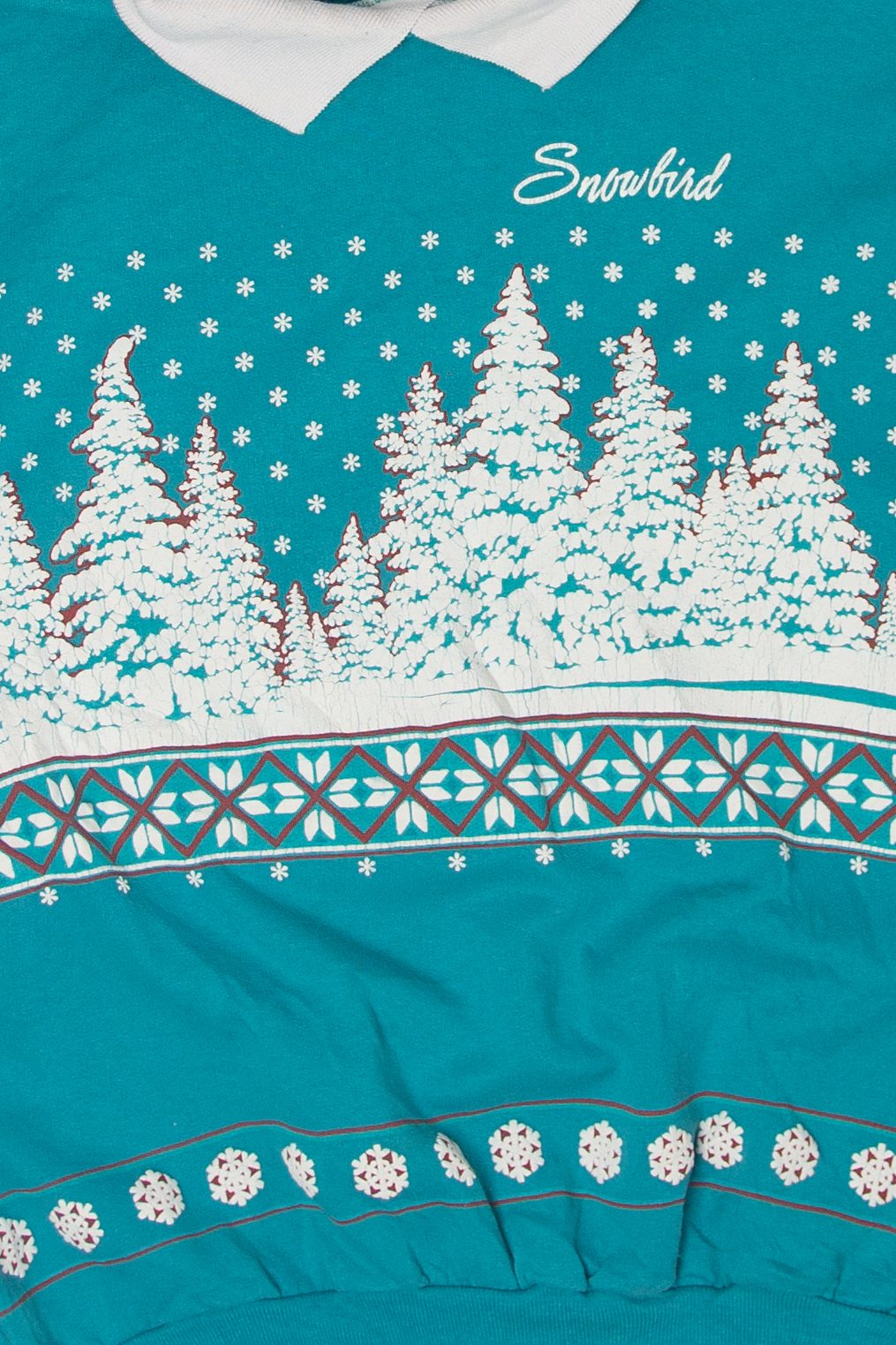 Vintage Snowy Forest Ugly Christmas Sweatshirts (1990s)