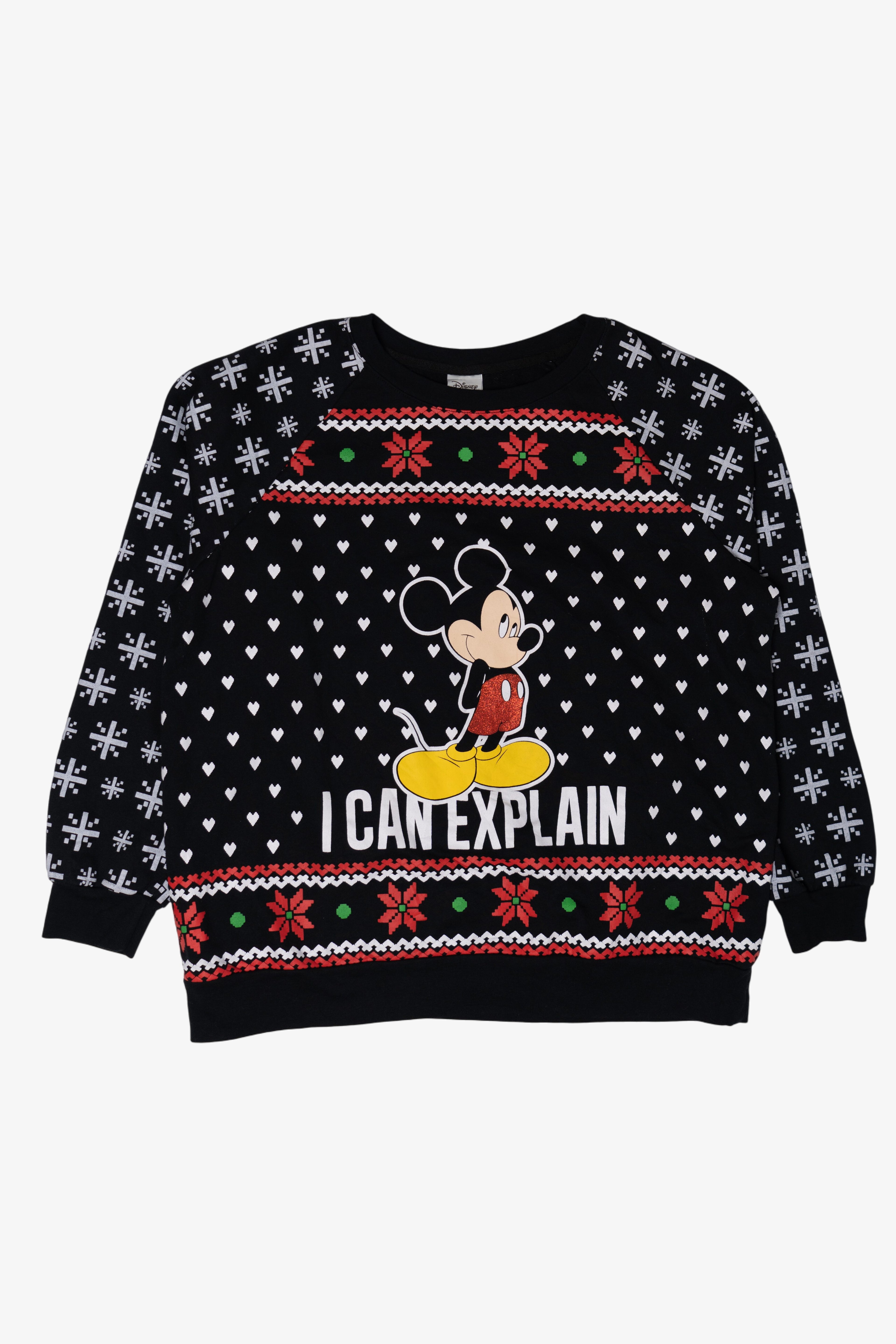 Vintage Mickey "I Can Explain" Ugly Christmas Sweatshirts (2010s)