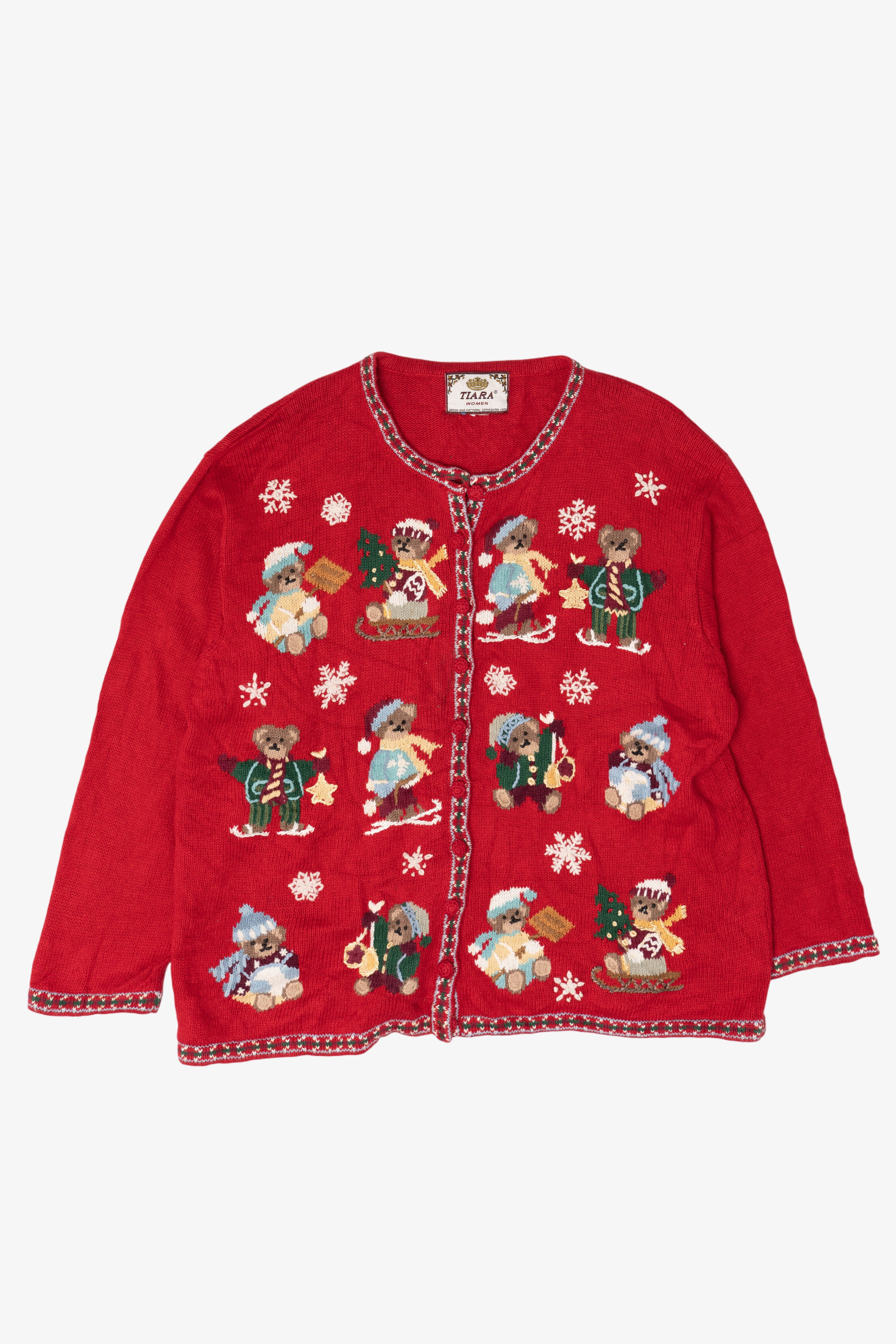 Vintage Tiara Women Ugly Christmas Cardigans (1990s)