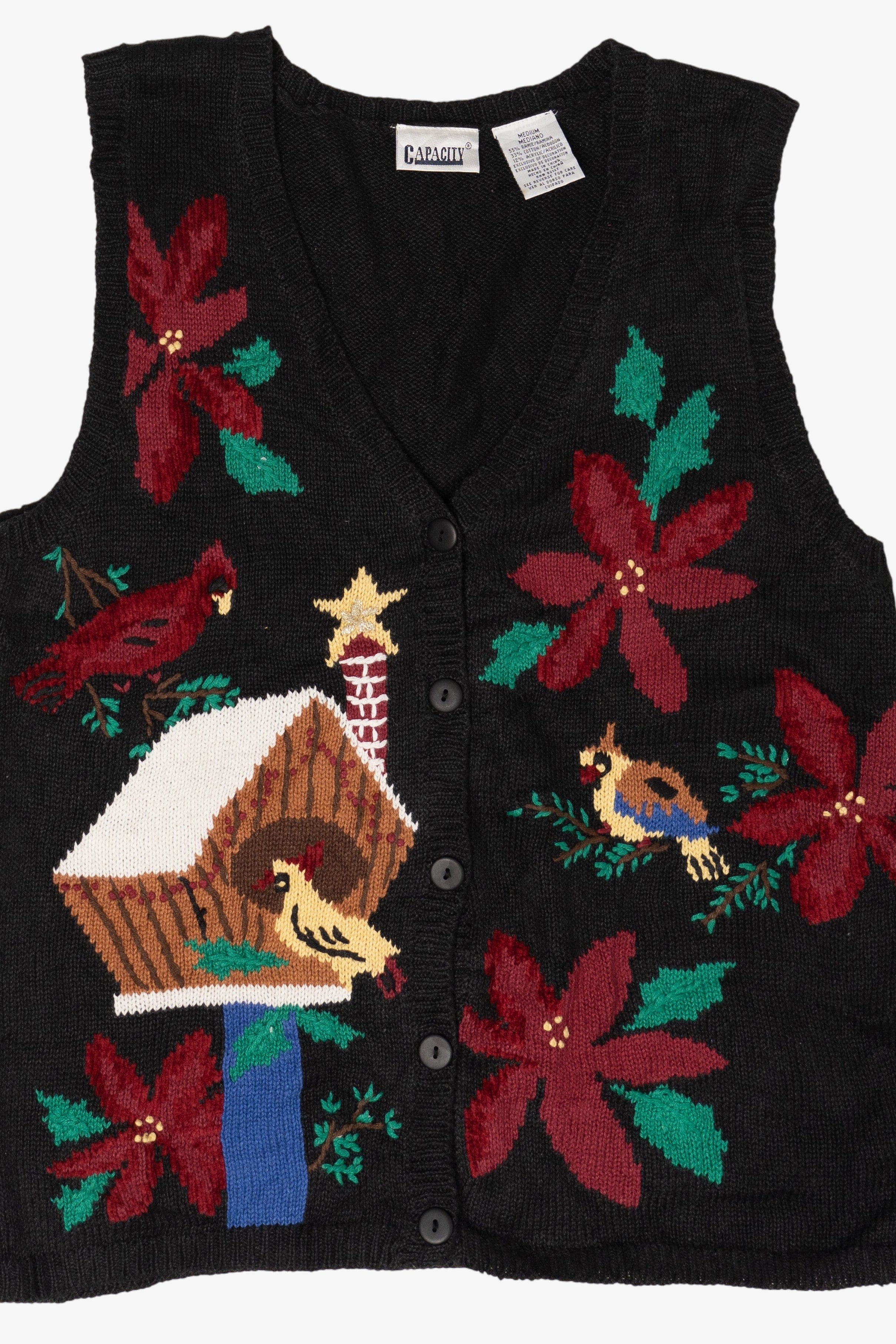 Vintage Birdhouse Ugly Christmas Vest (2000s)