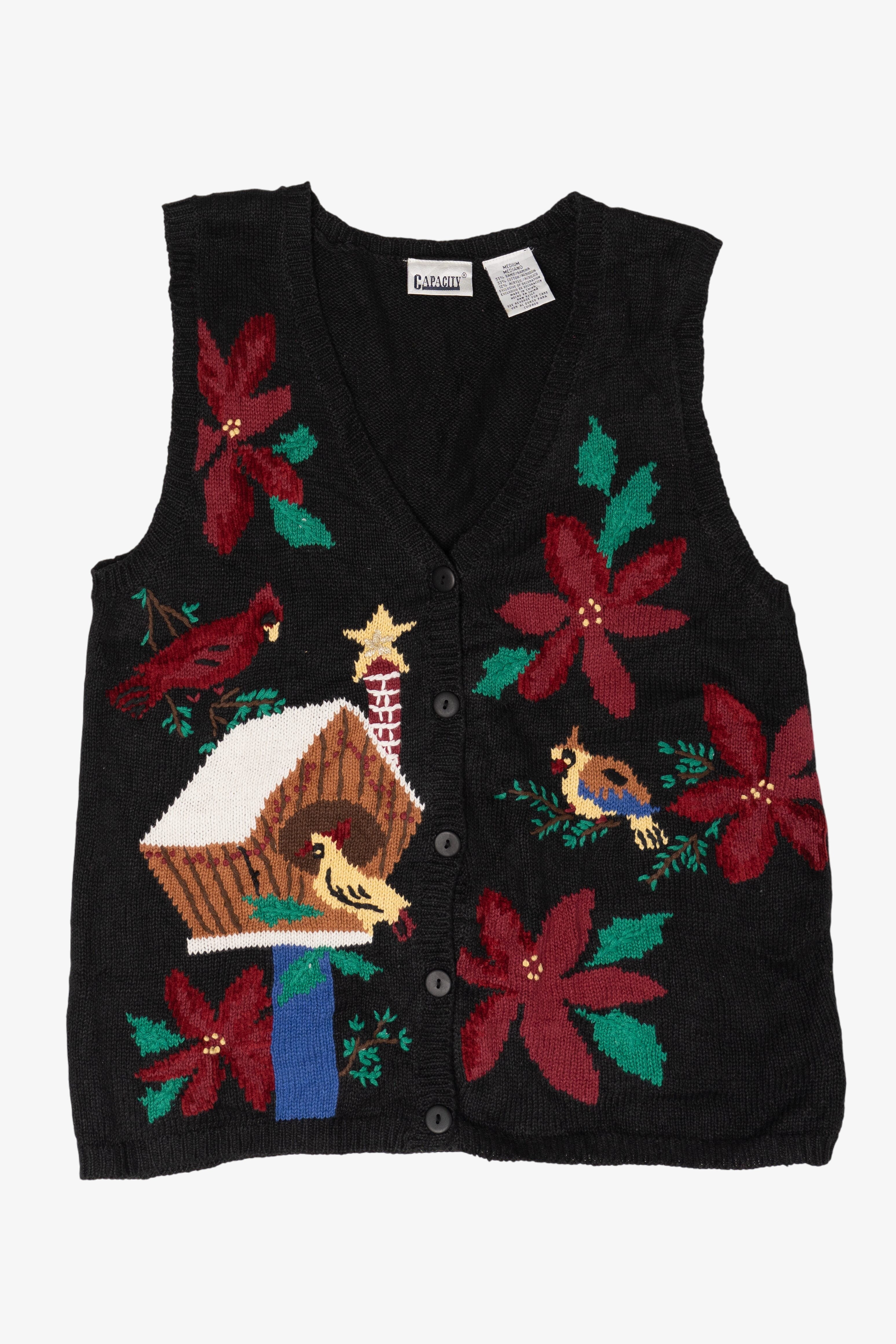 Vintage Birdhouse Ugly Christmas Vest (2000s)