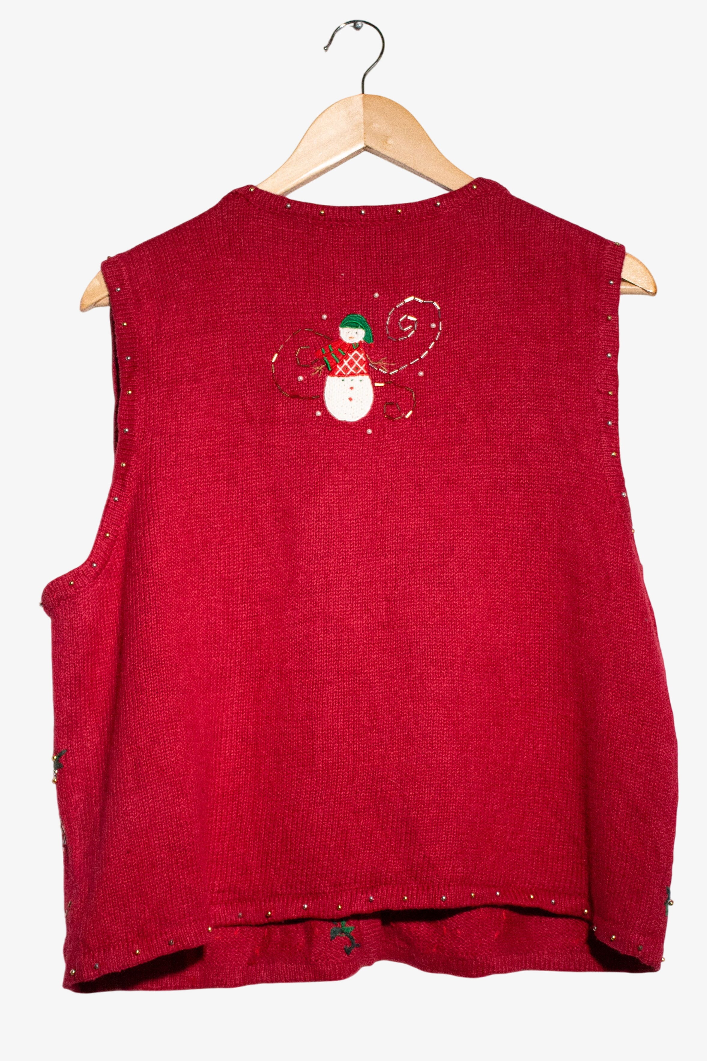 Vintage Red Snowmen Ugly Christmas Vest (2000s)