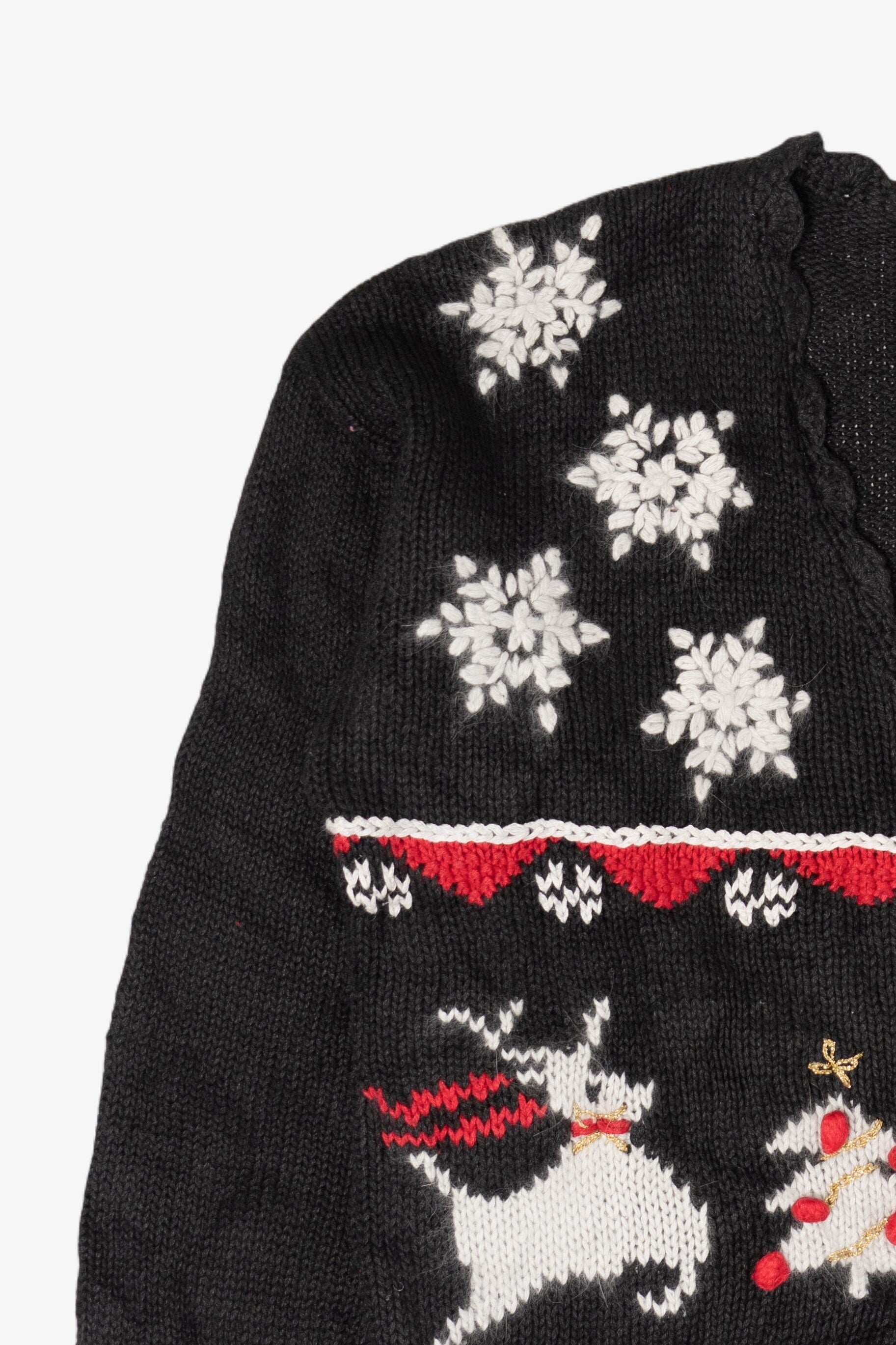 Vintage Erika Hand Knit Ugly Christmas Sweater (1990s)