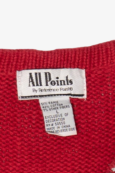 Vintage All Points Ugly Christmas Cardigan (1990s)