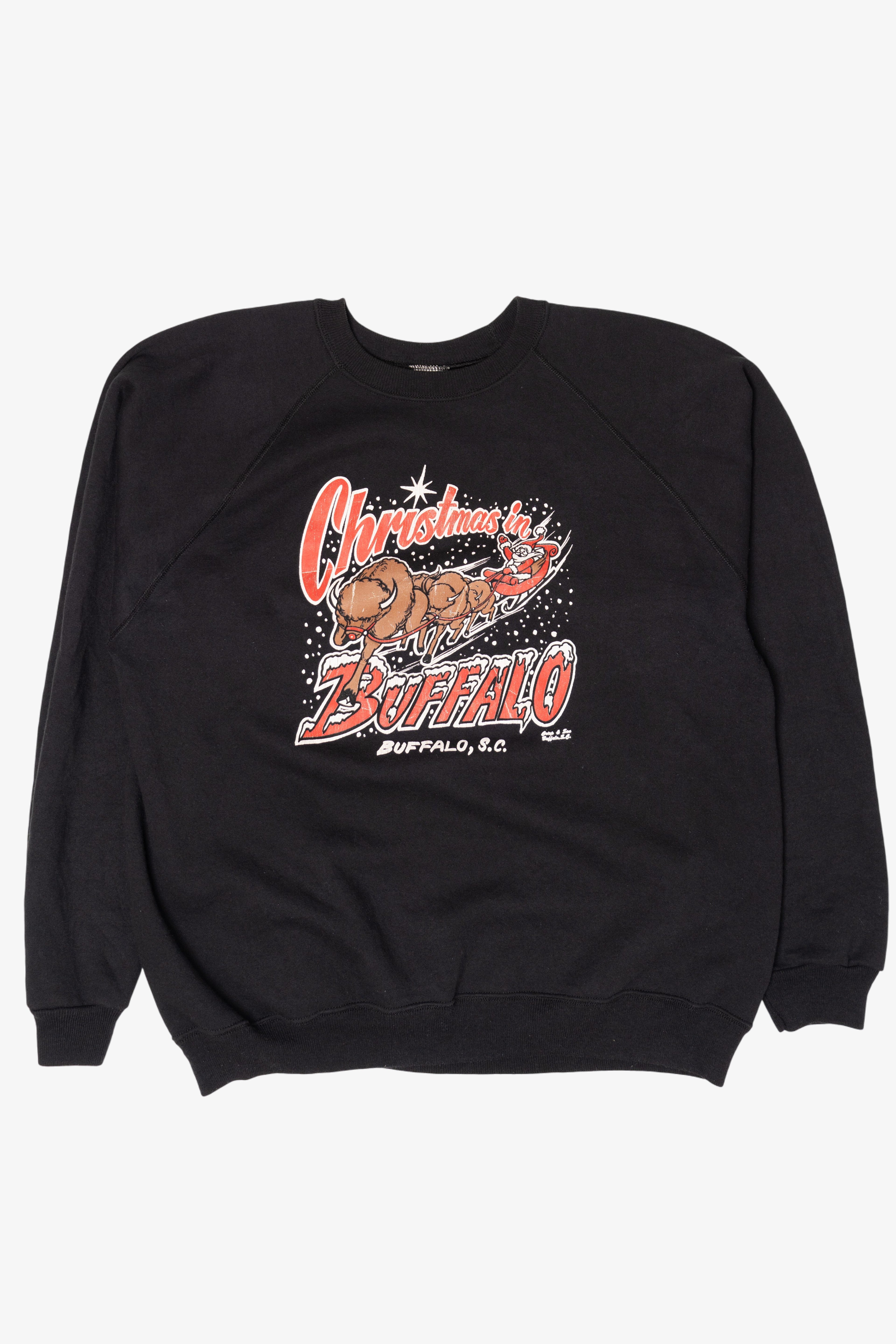 Vintage "Christmas In Buffalo, S.C"  Ugly Christmas Sweater (1990s)